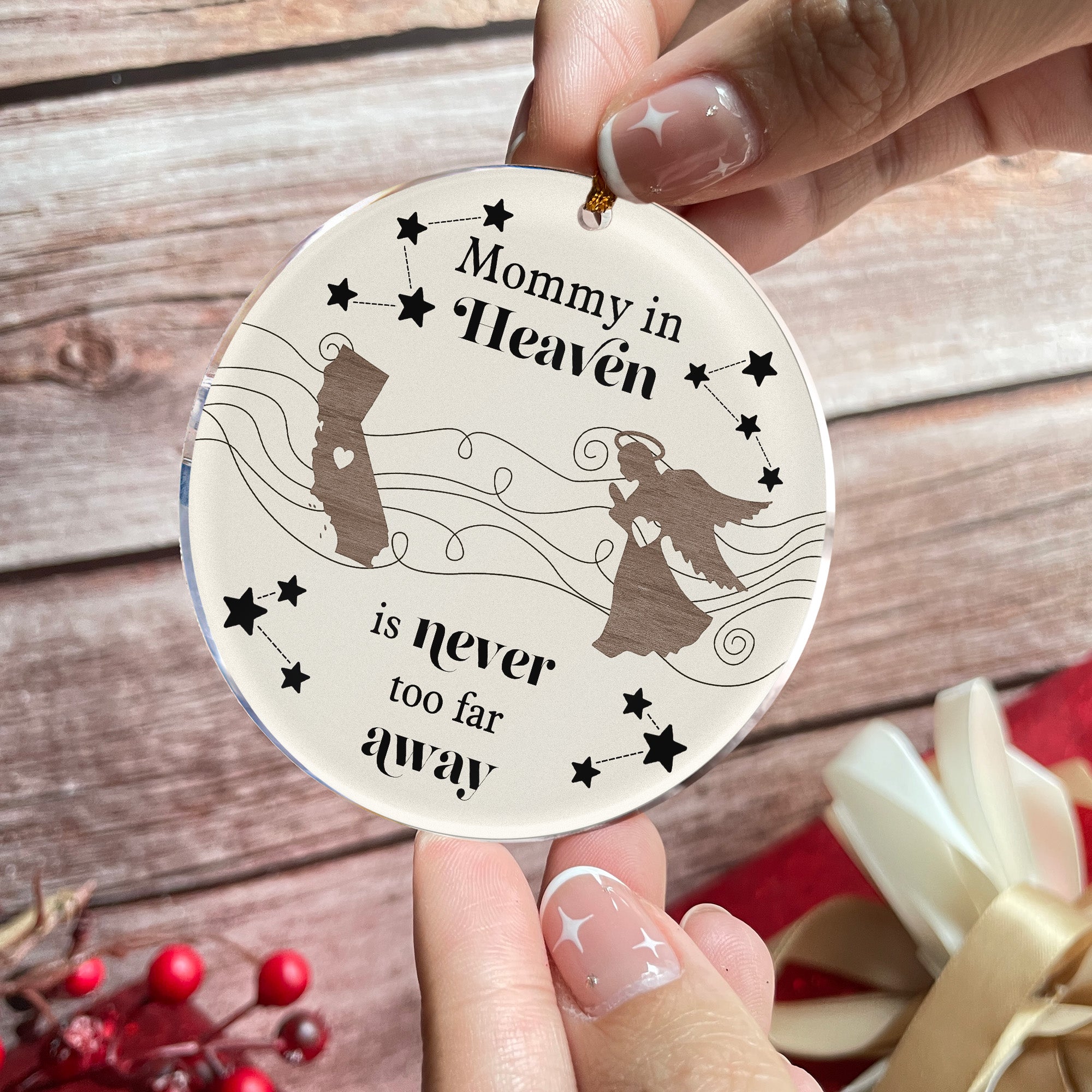 Heaven Isn't Too Far Away - Personalized Acrylic Ornament