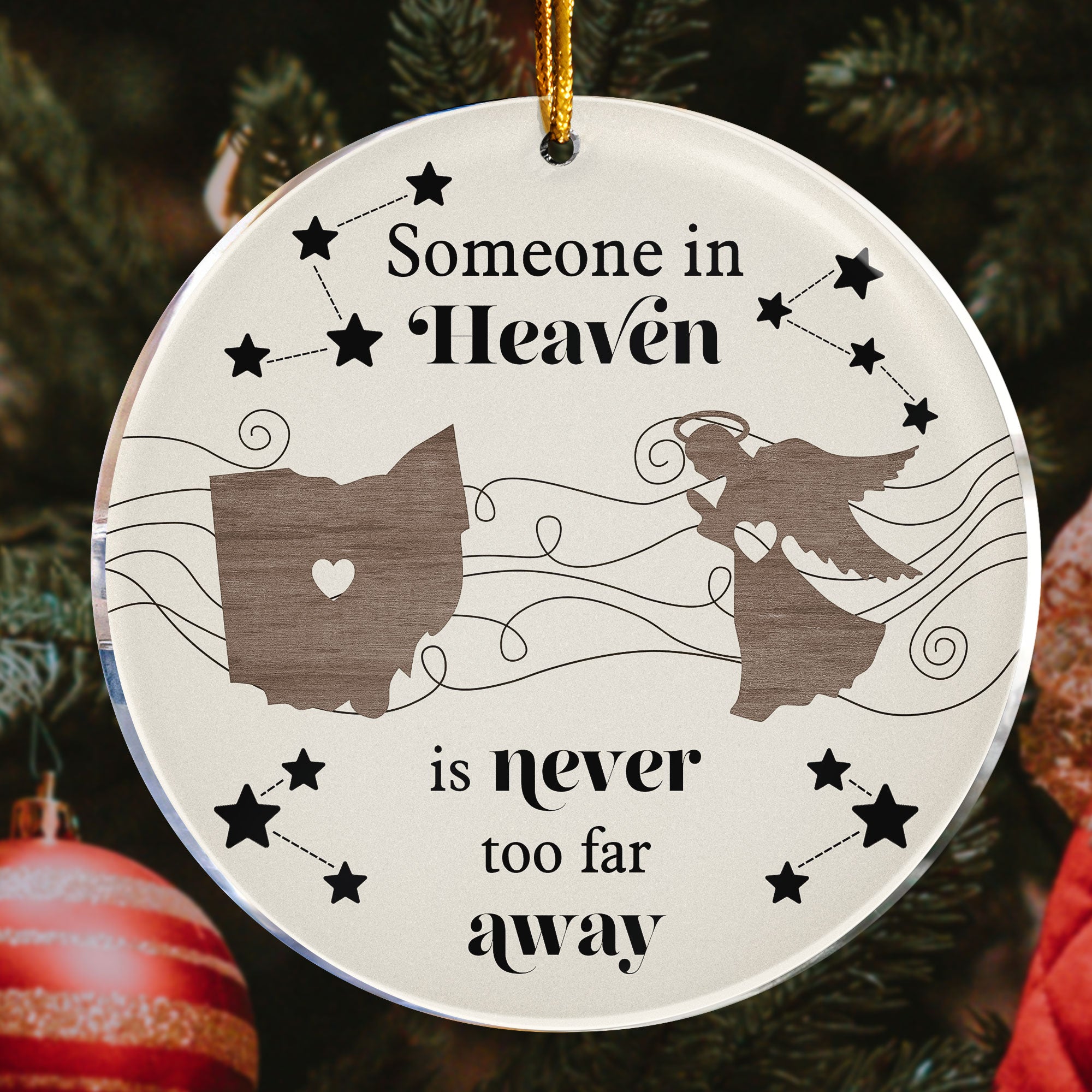 Heaven Isn't Too Far Away - Personalized Acrylic Ornament