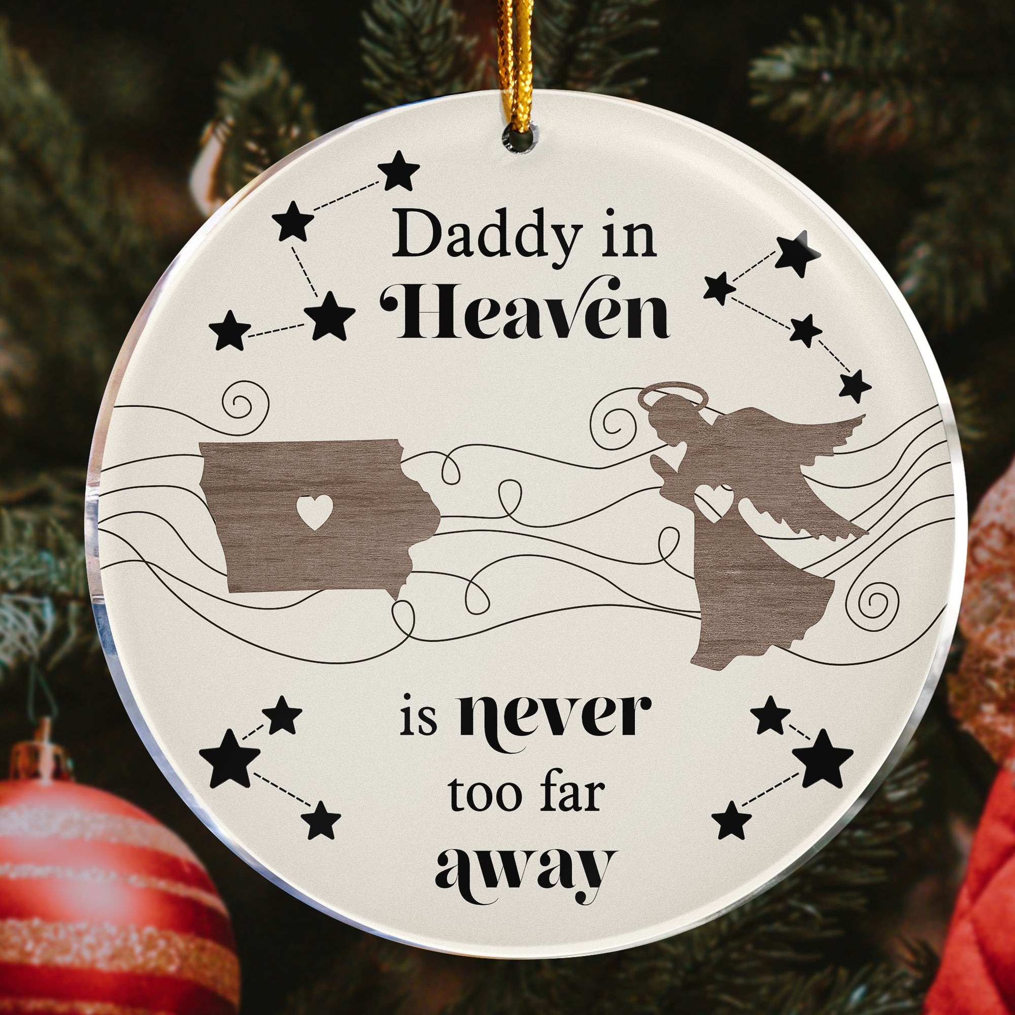 Heaven Isn't Too Far Away - Personalized Acrylic Ornament