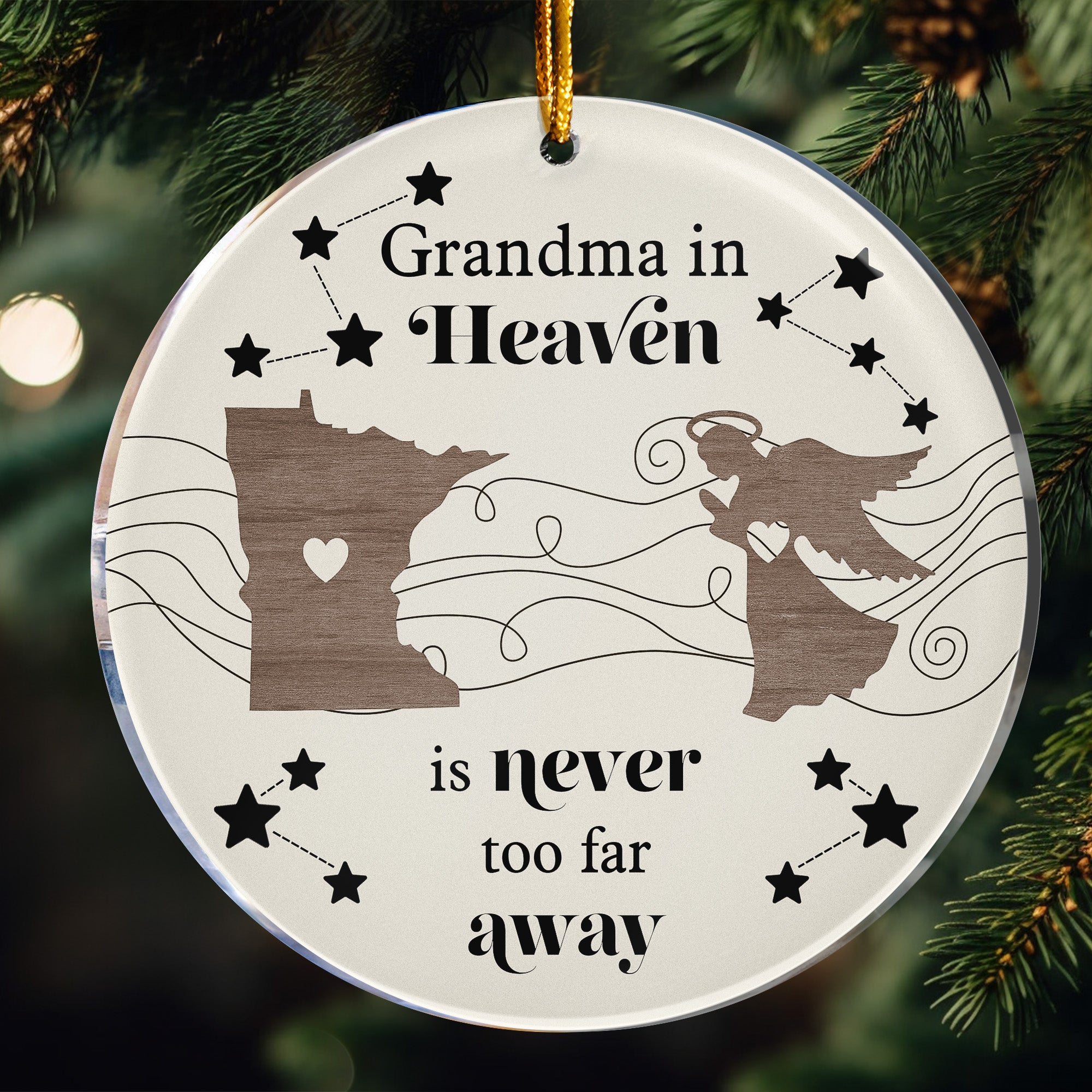 Heaven Isn't Too Far Away - Personalized Acrylic Ornament