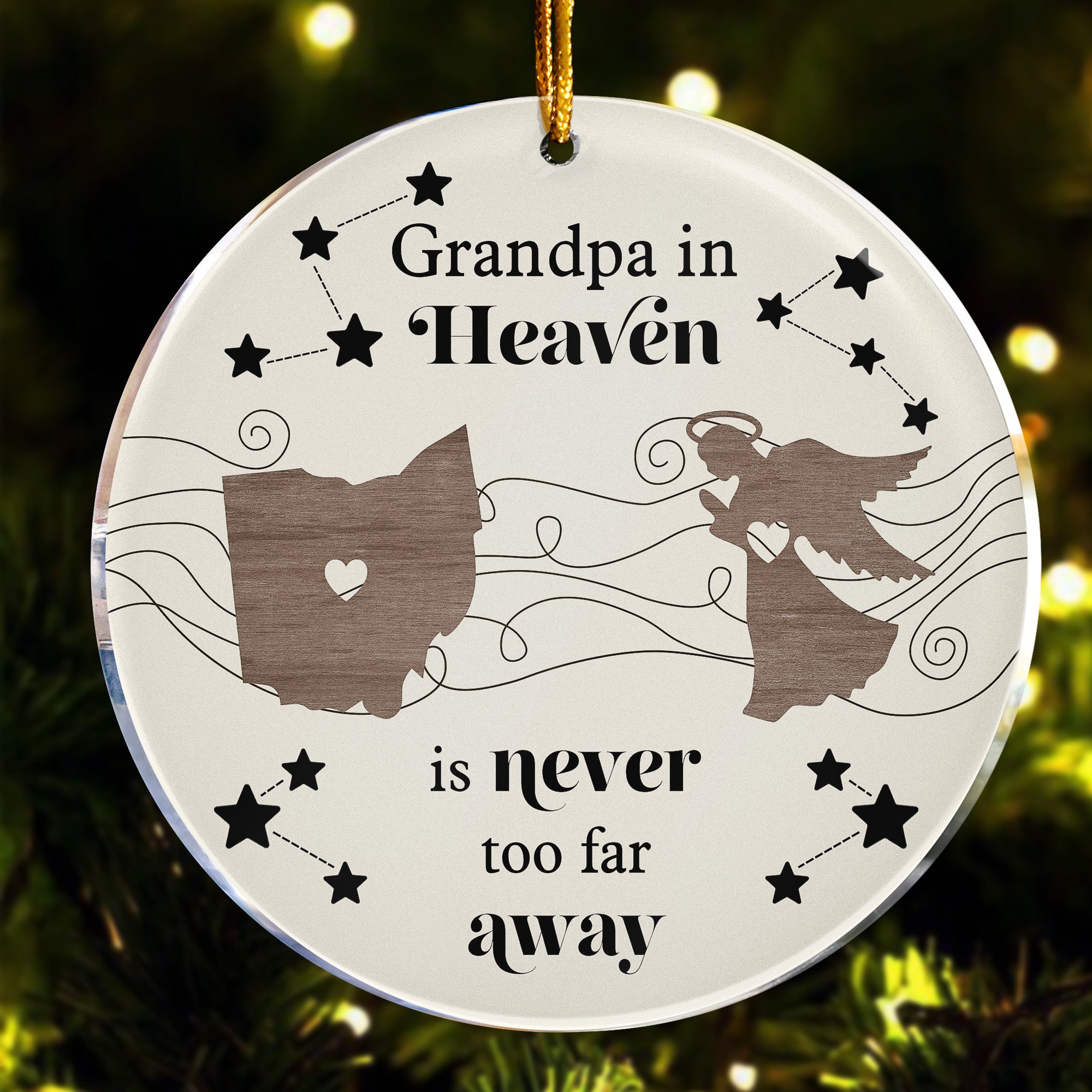 Heaven Isn't Too Far Away - Personalized Acrylic Ornament