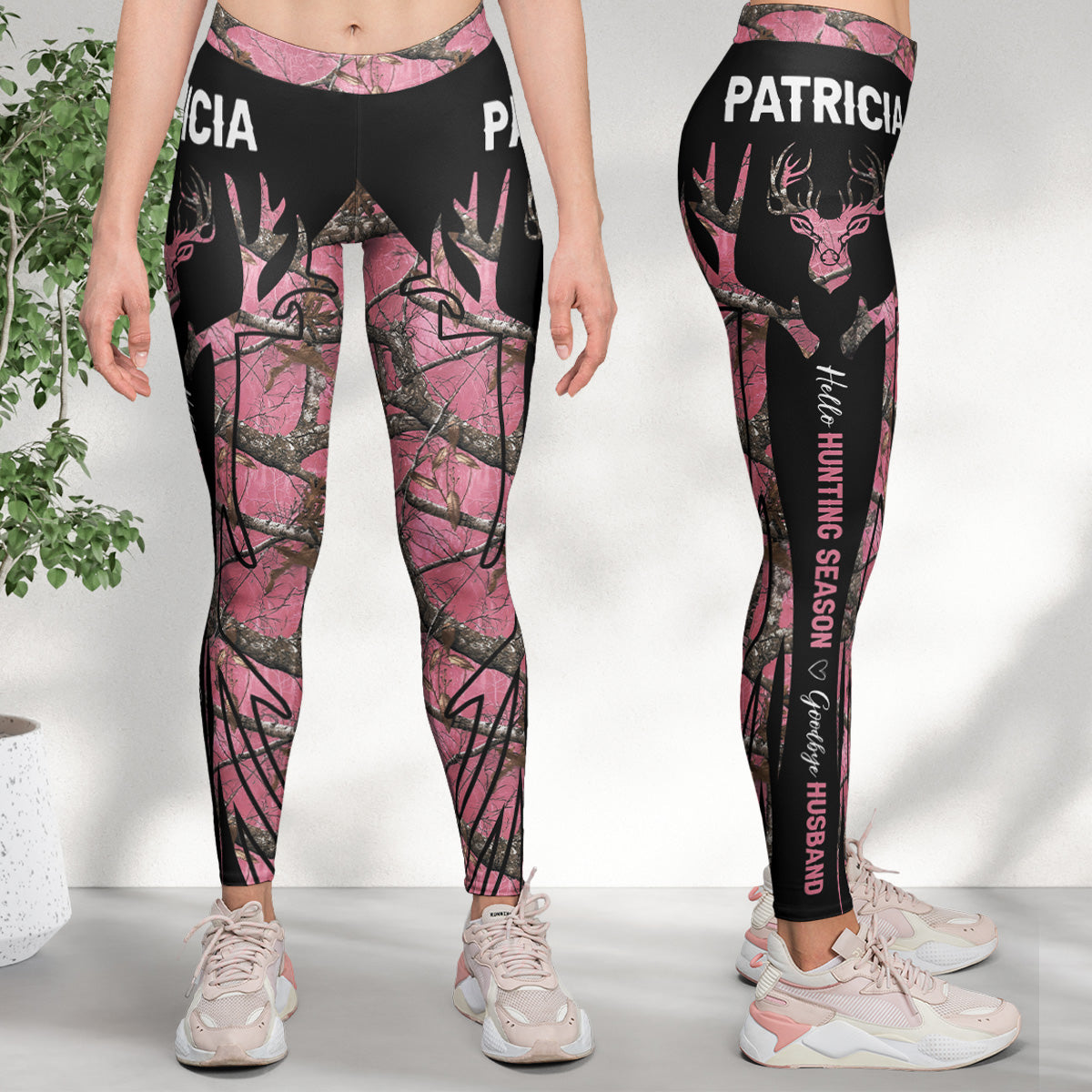 Hello Hunting Season Goodbye Husband - Personalized Legging