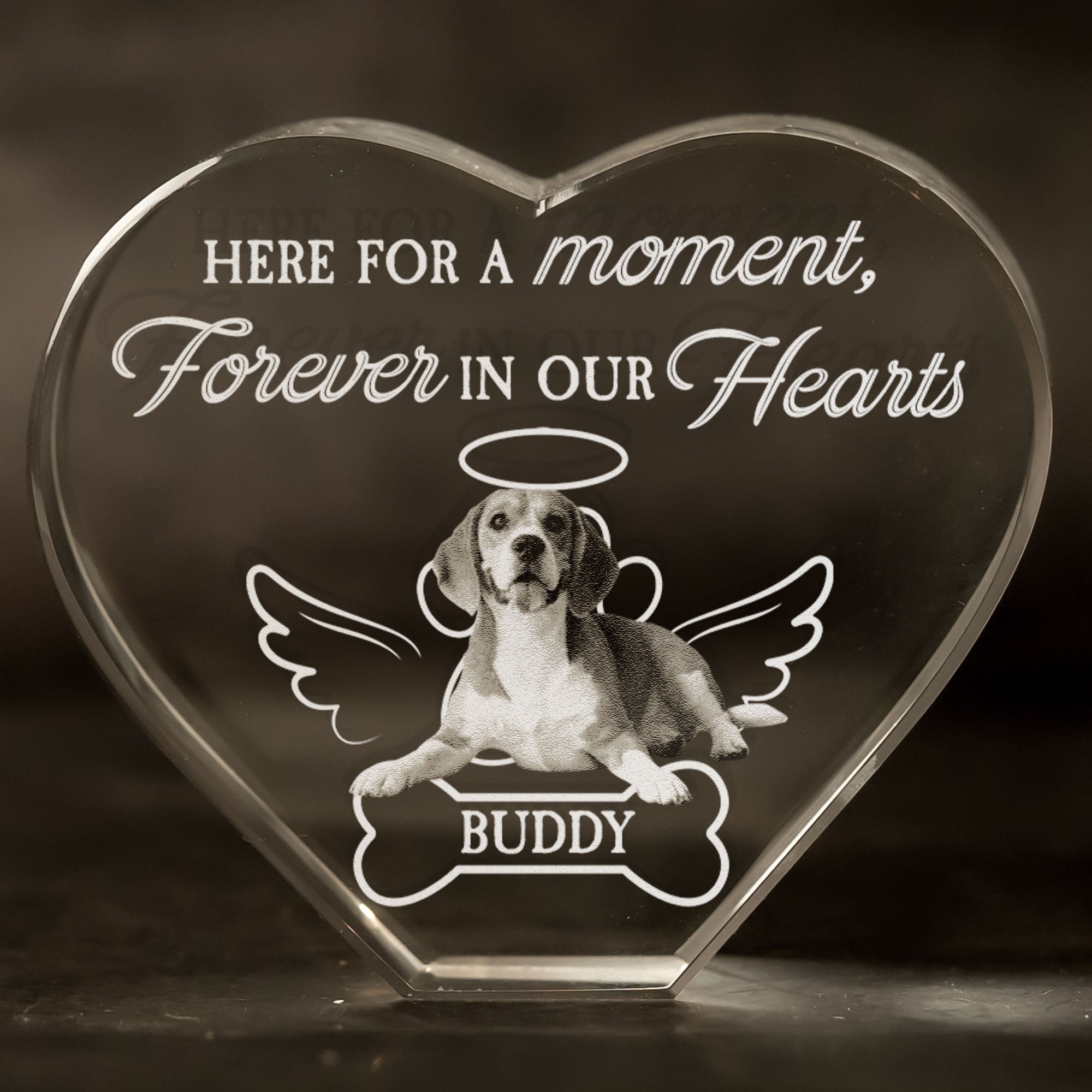 Here For A Moment, Forever In Our Hearts - Custom 3D Crystal Photo