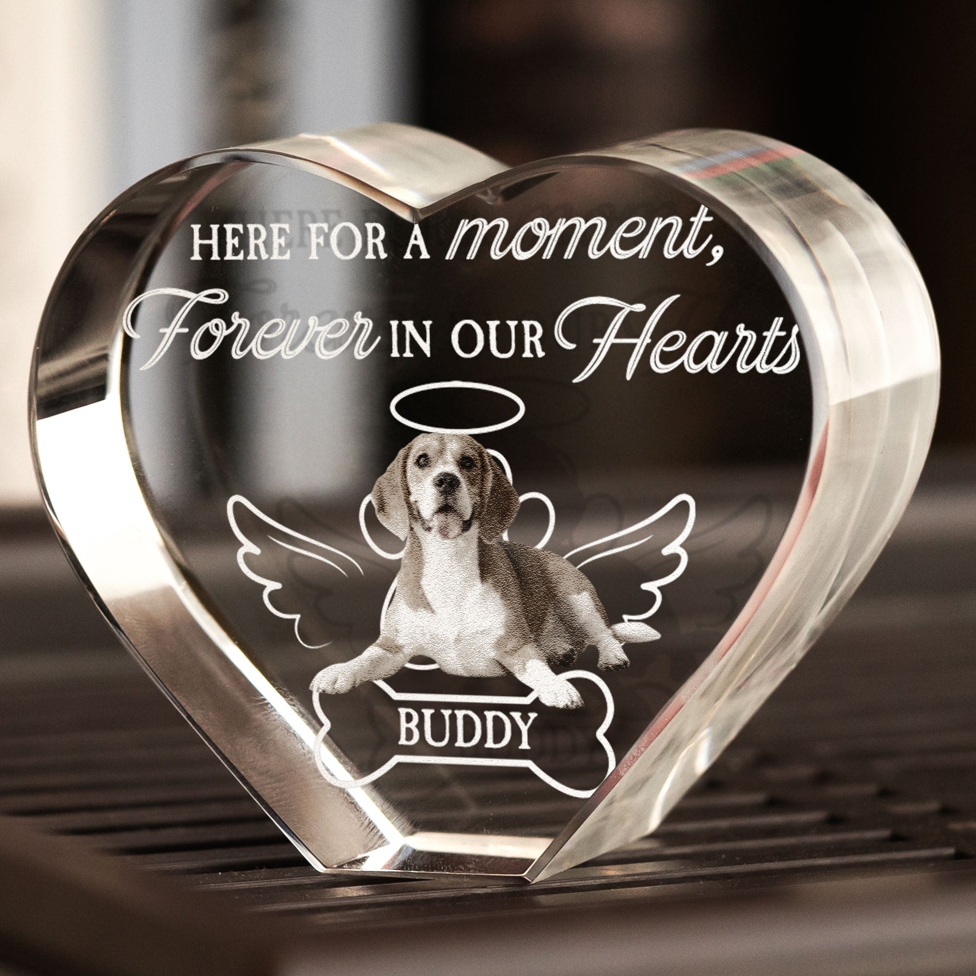 Here For A Moment, Forever In Our Hearts - Custom 3D Crystal Photo