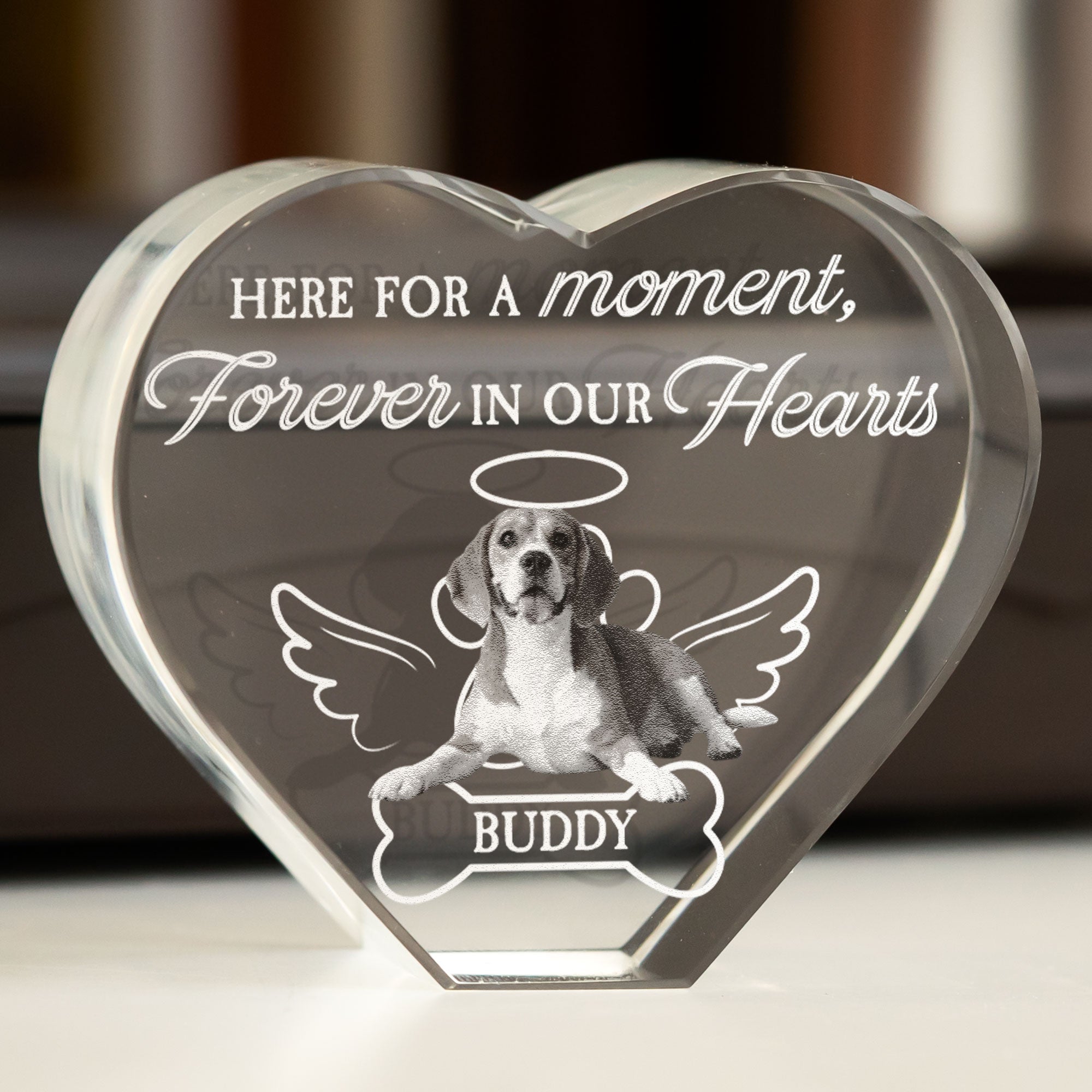 Here For A Moment, Forever In Our Hearts - Custom 3D Crystal Photo