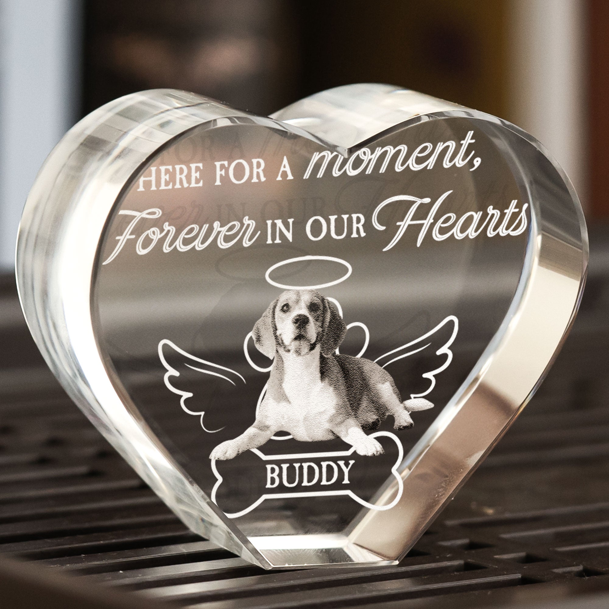 Here For A Moment, Forever In Our Hearts - Custom 3D Crystal Photo