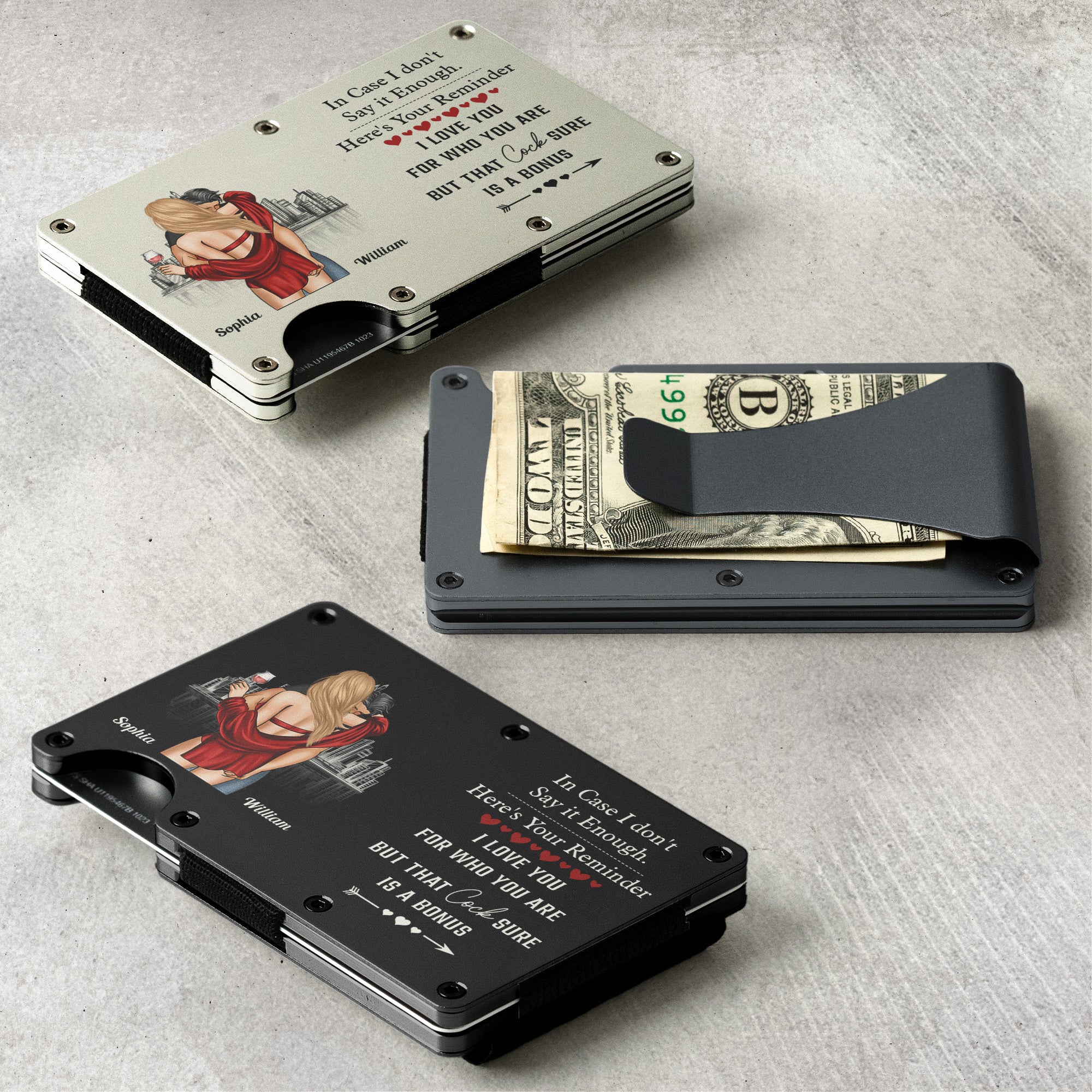 Here's Your Reminder - Gifts For Husband, Bf, Men - Personalized Metal Card Holder