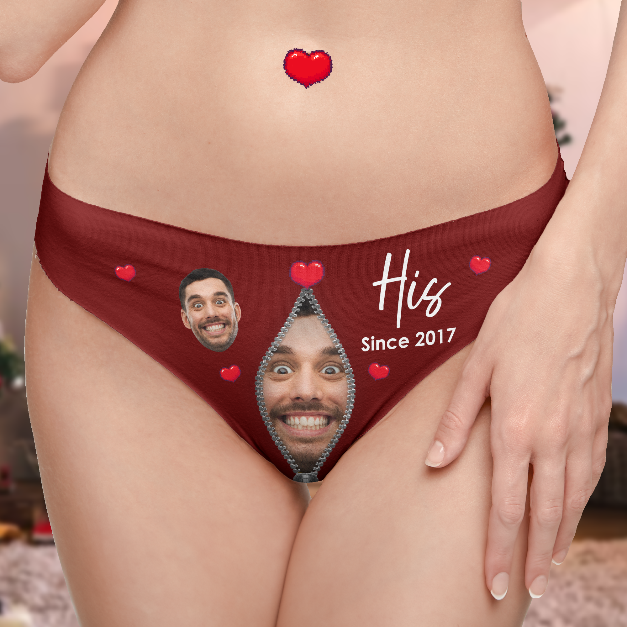 His Her Since Couples Anniversary Valentines - Personalized Photo Couple Matching Underwear