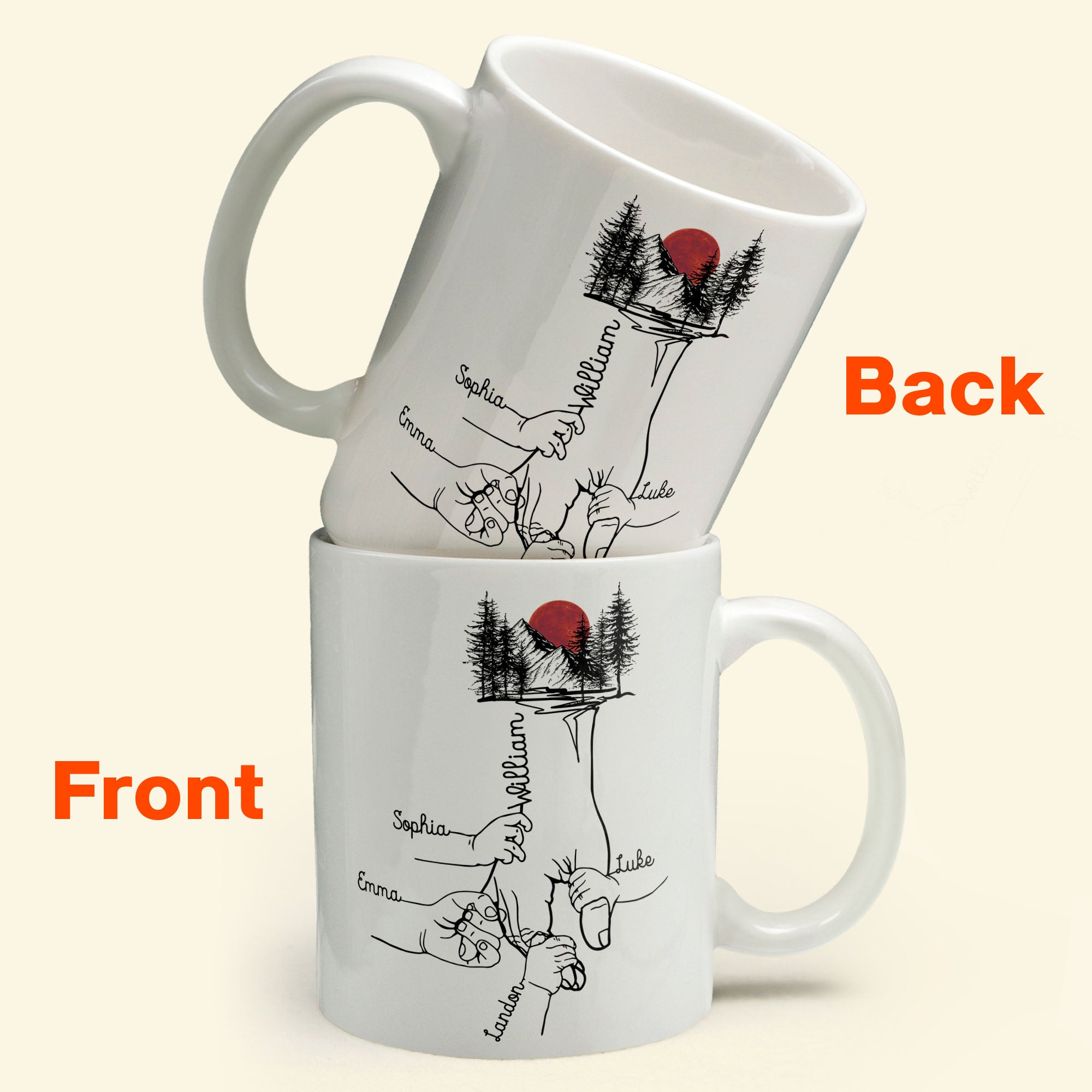 Holding Dad's Hand - Personalized Mug