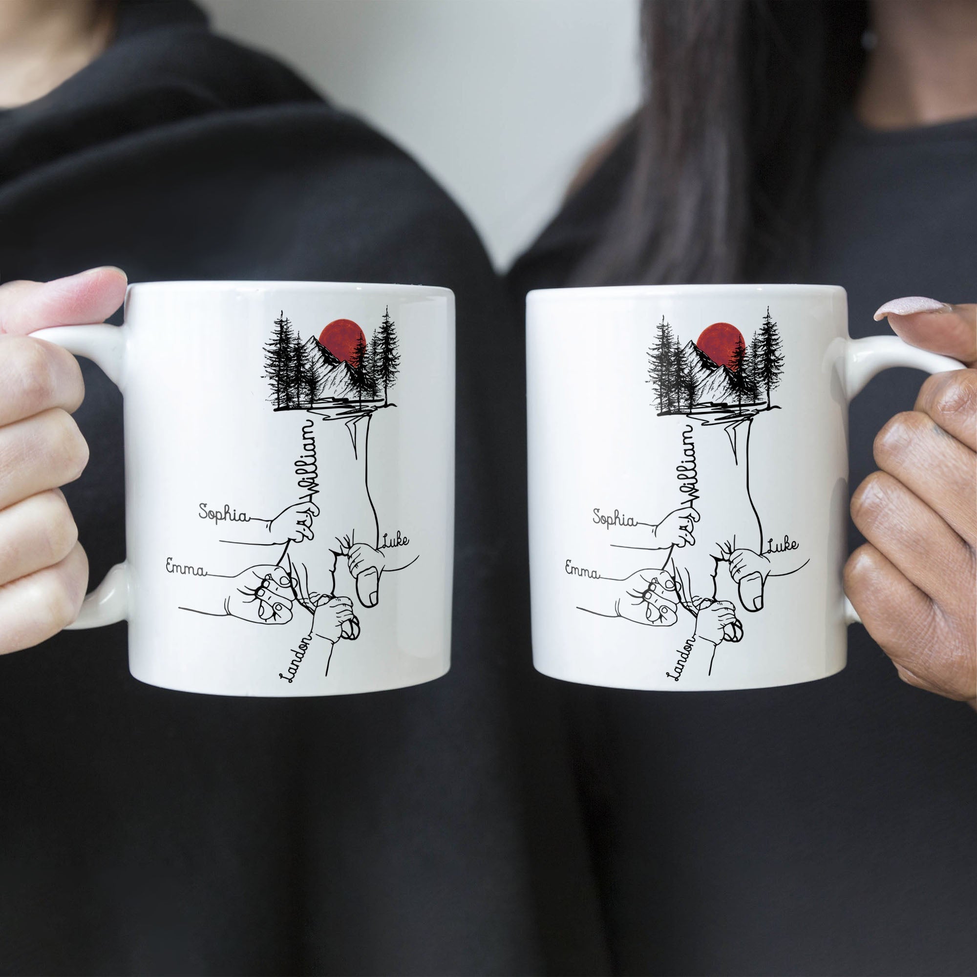 Holding Dad's Hand - Personalized Mug