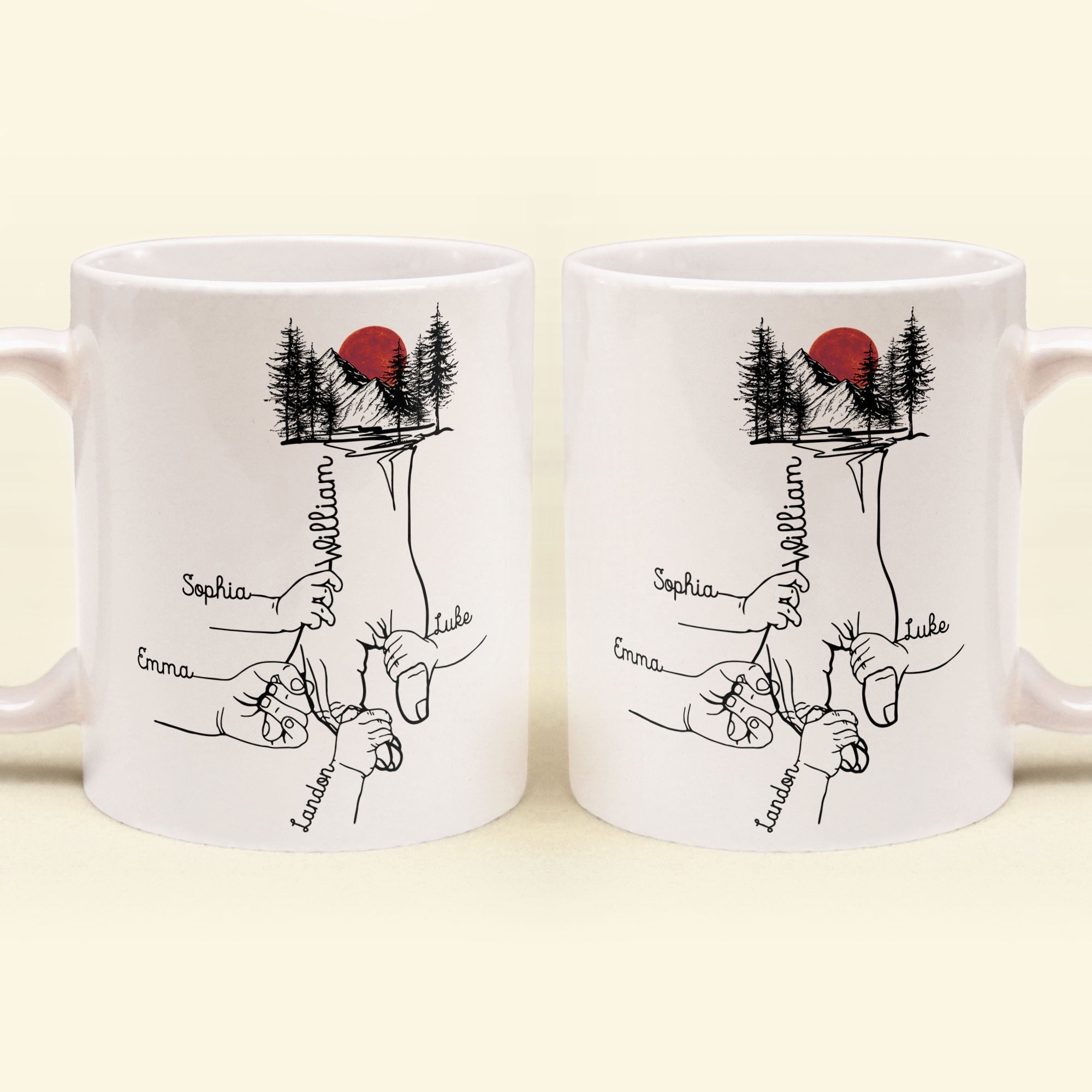 Holding Dad's Hand - Personalized Mug