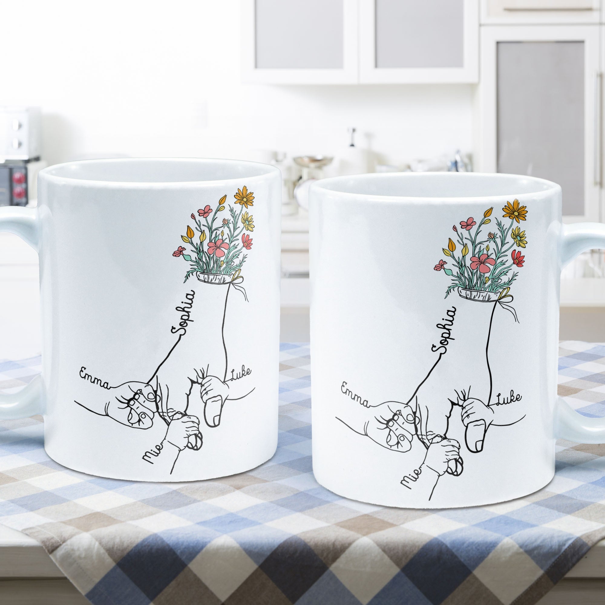 Holding Mom's Hand - Personalized Mug