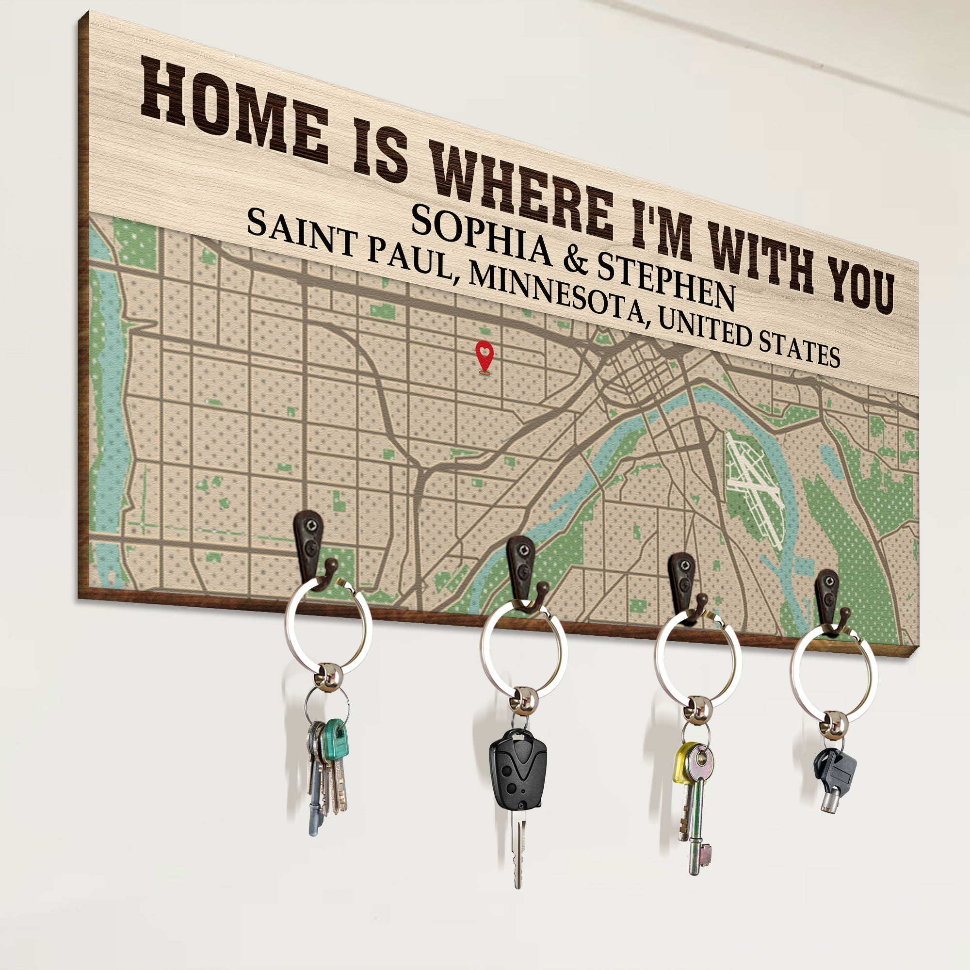 Home Is Where I'm With You - Personalized Custom Key Holder