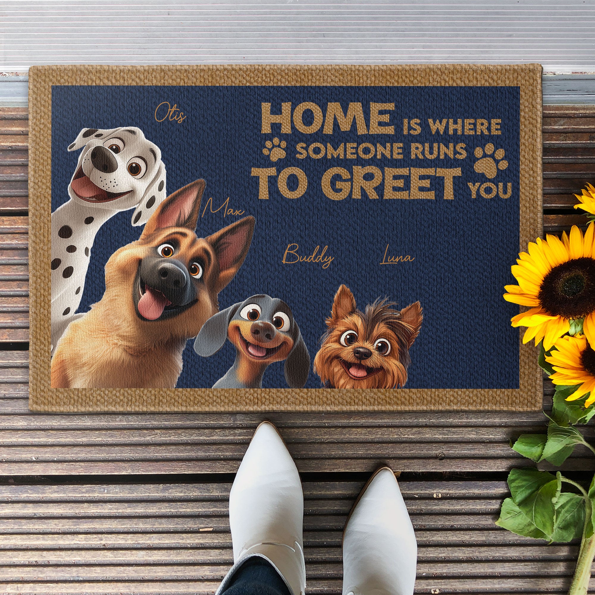 Home Is Where Someone Runs To Greet You - Personalized Doormat