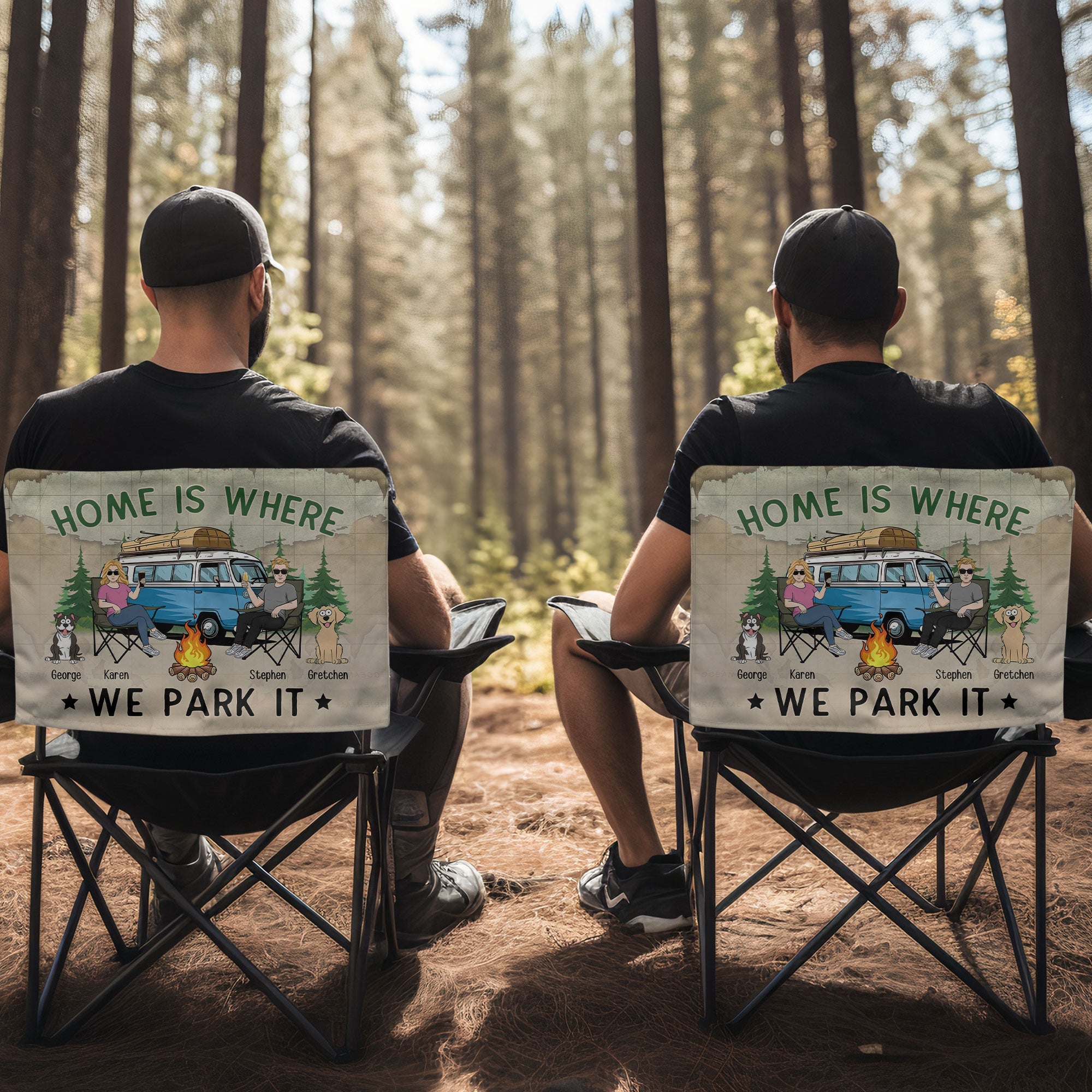 Home Is Where We Park It - Personalized Folding Chair Cover