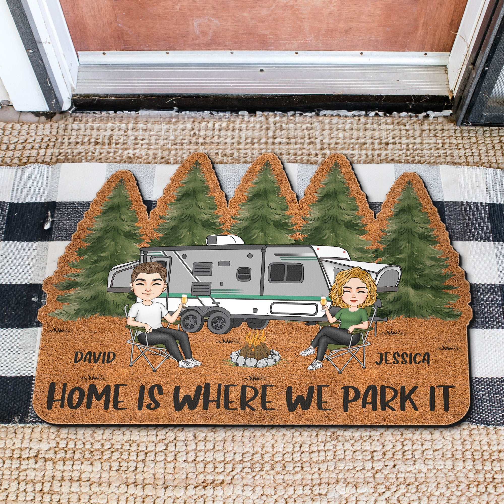 Home Is Where We Park It - Personalized Doormat