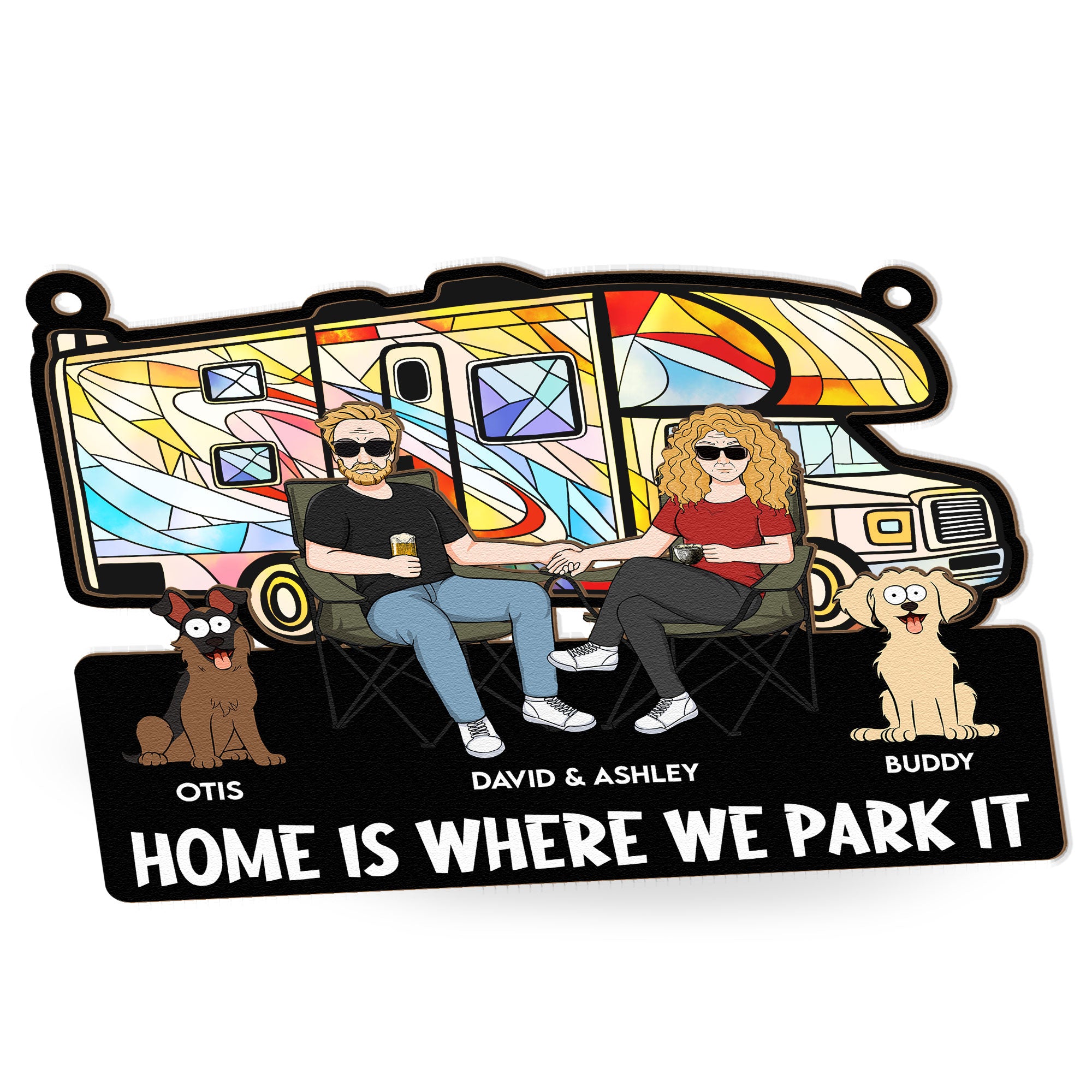 Home Is Where We Park It - Personalized Window Hanging Suncatcher Ornament