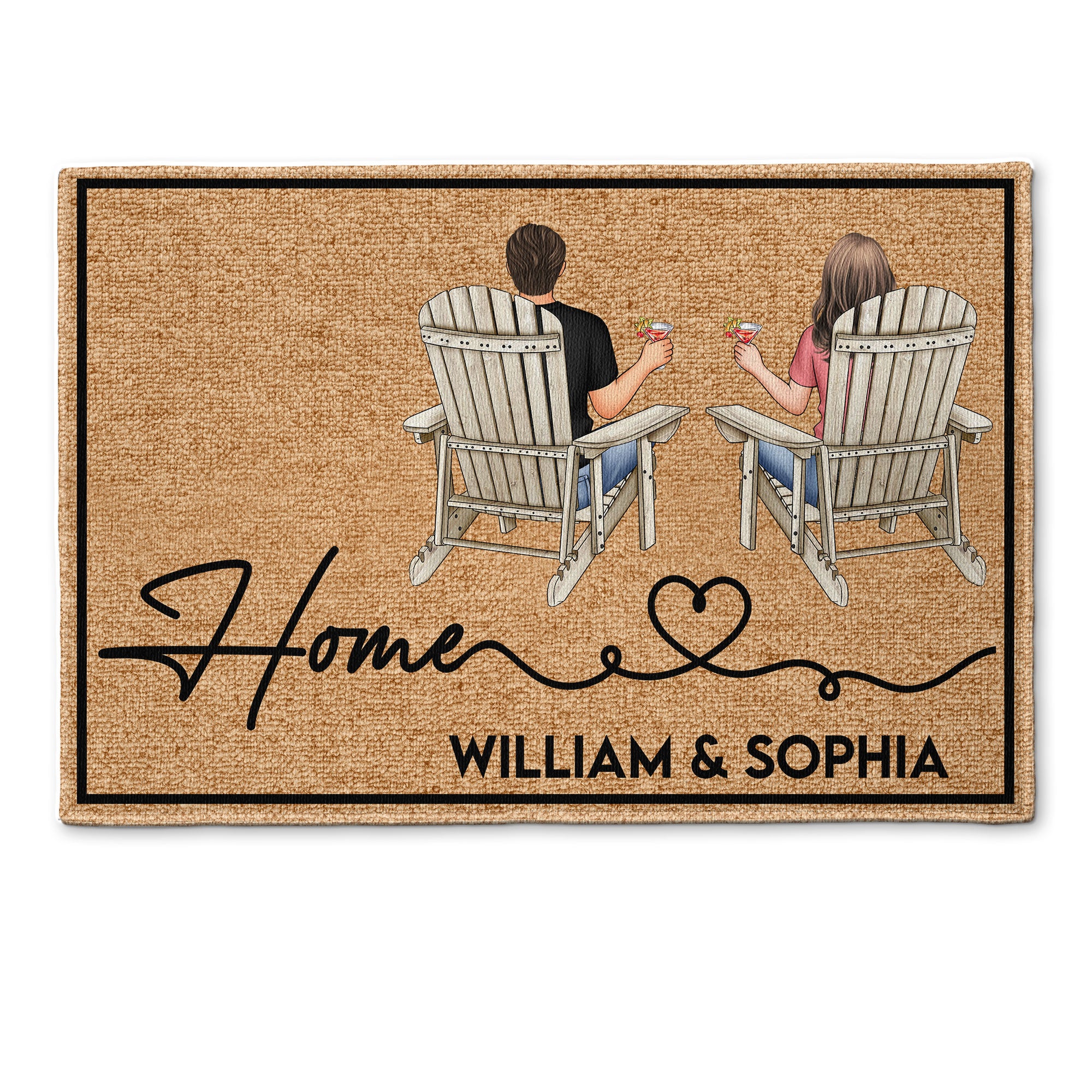 Home - Sitting Together - Personalized Doormat