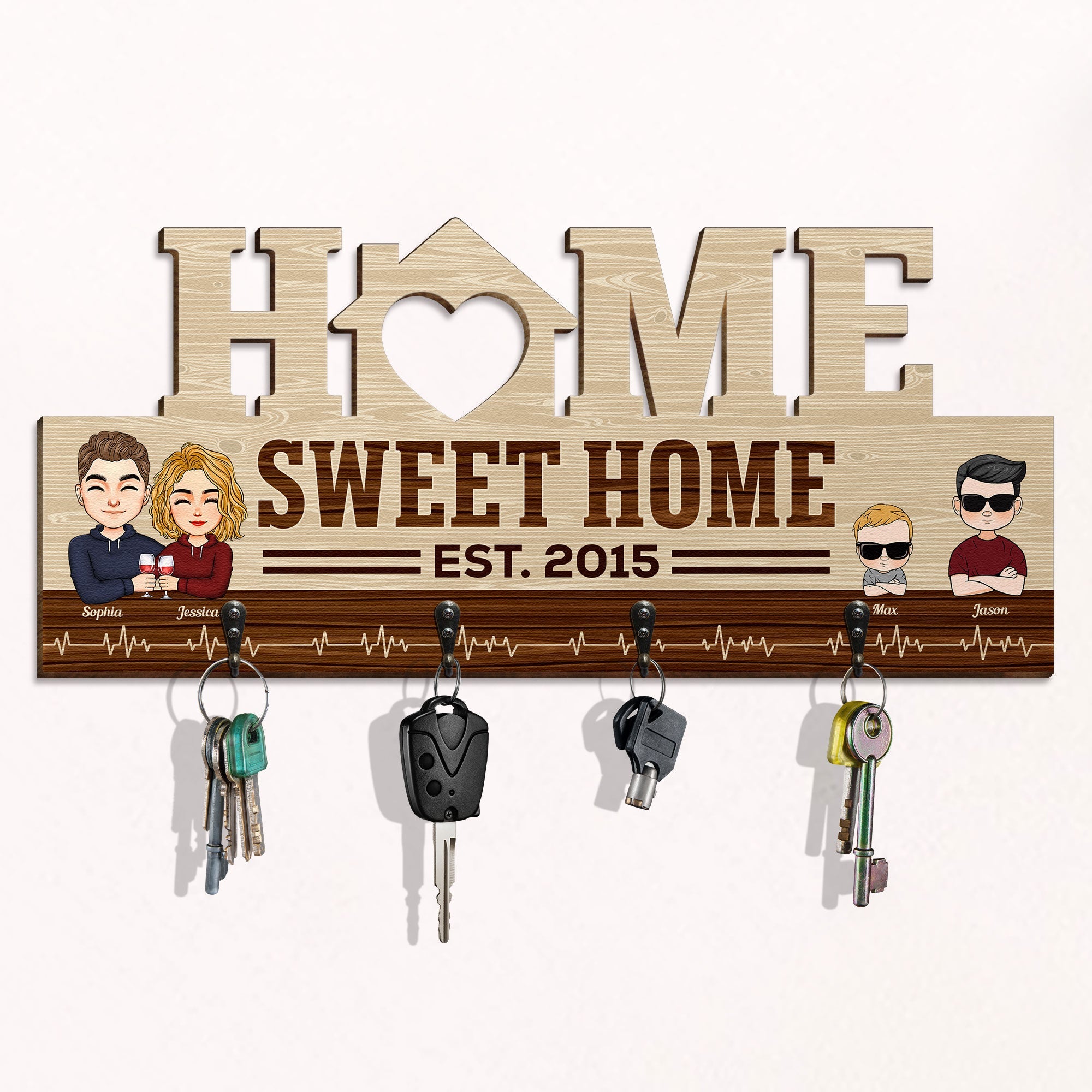 Home Sweet Home - Personalized Custom Key Holder