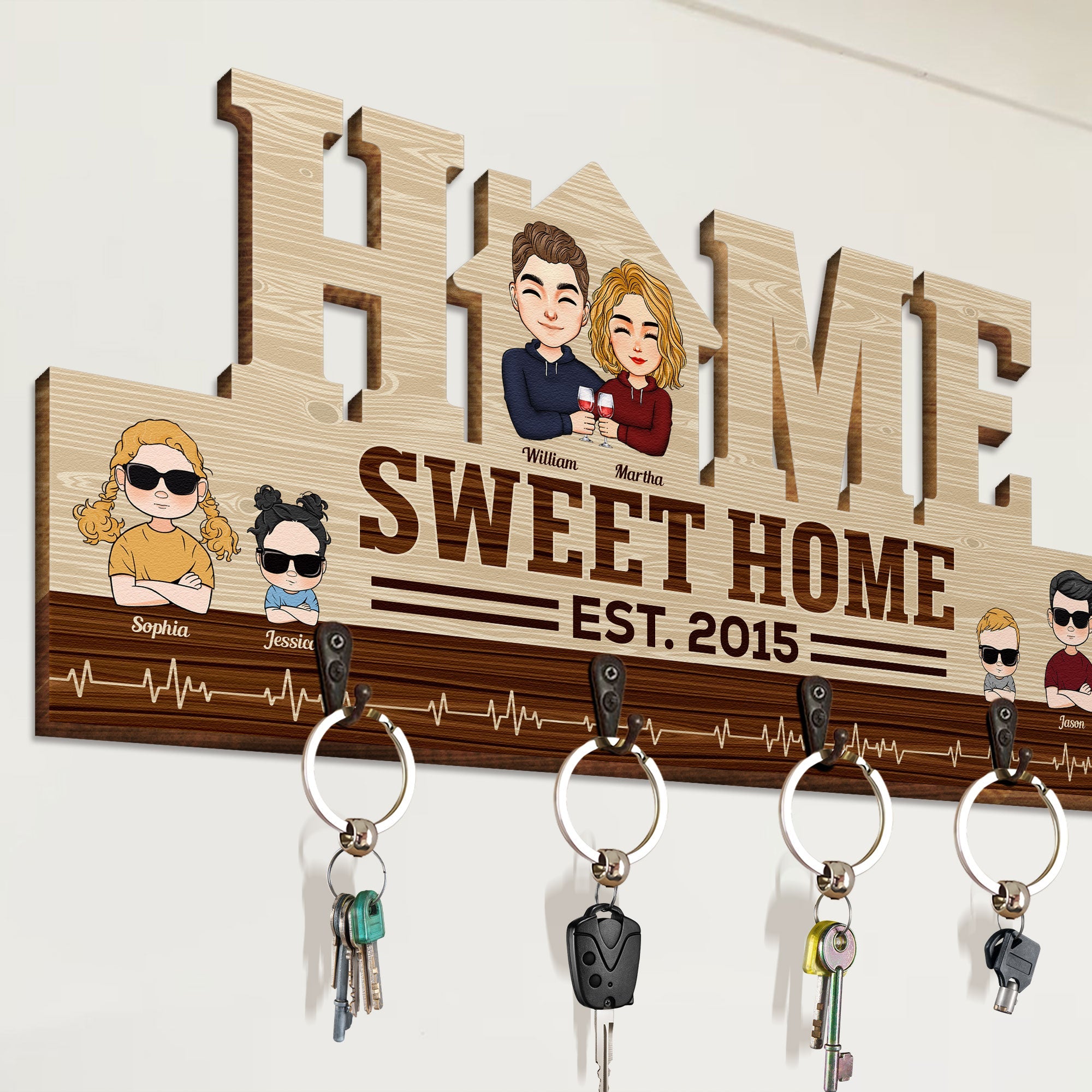 Home Sweet Home - Personalized Custom Key Holder