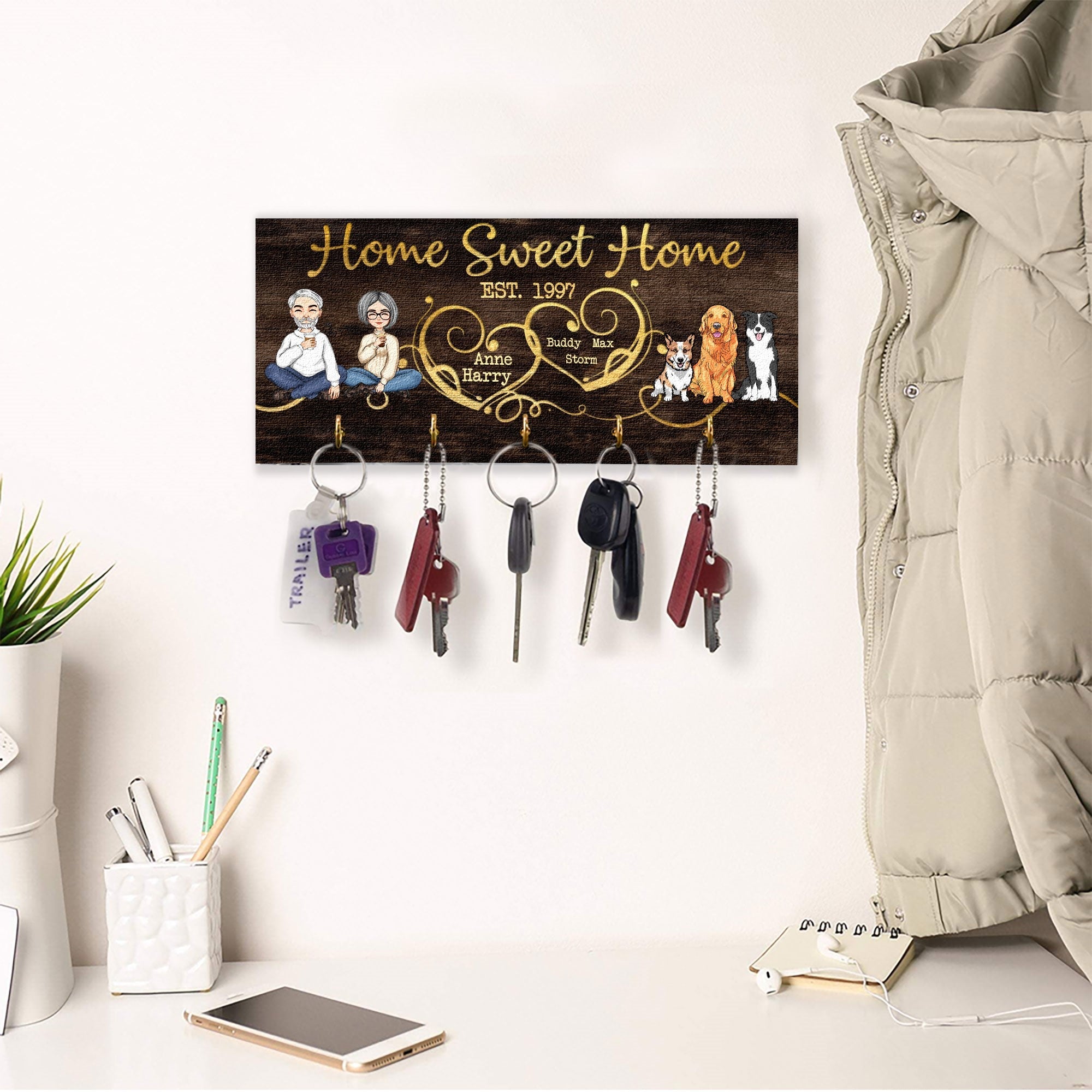 Home Sweet Home - Personalized Key Hanger