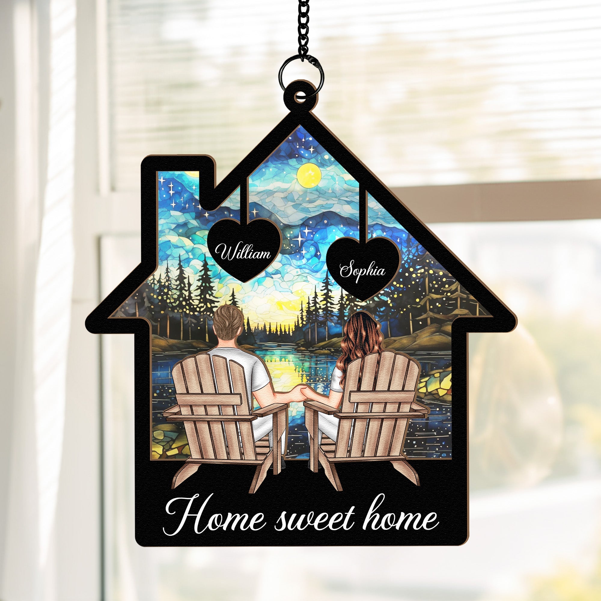 Home Sweet Home - Personalized Window Hanging Suncatcher Ornament