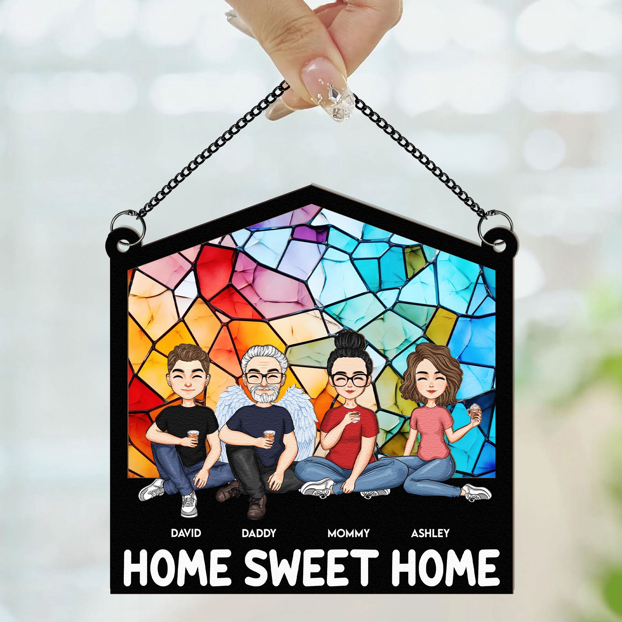 Home Sweet Home - Personalized Window Hanging Suncatcher Ornament