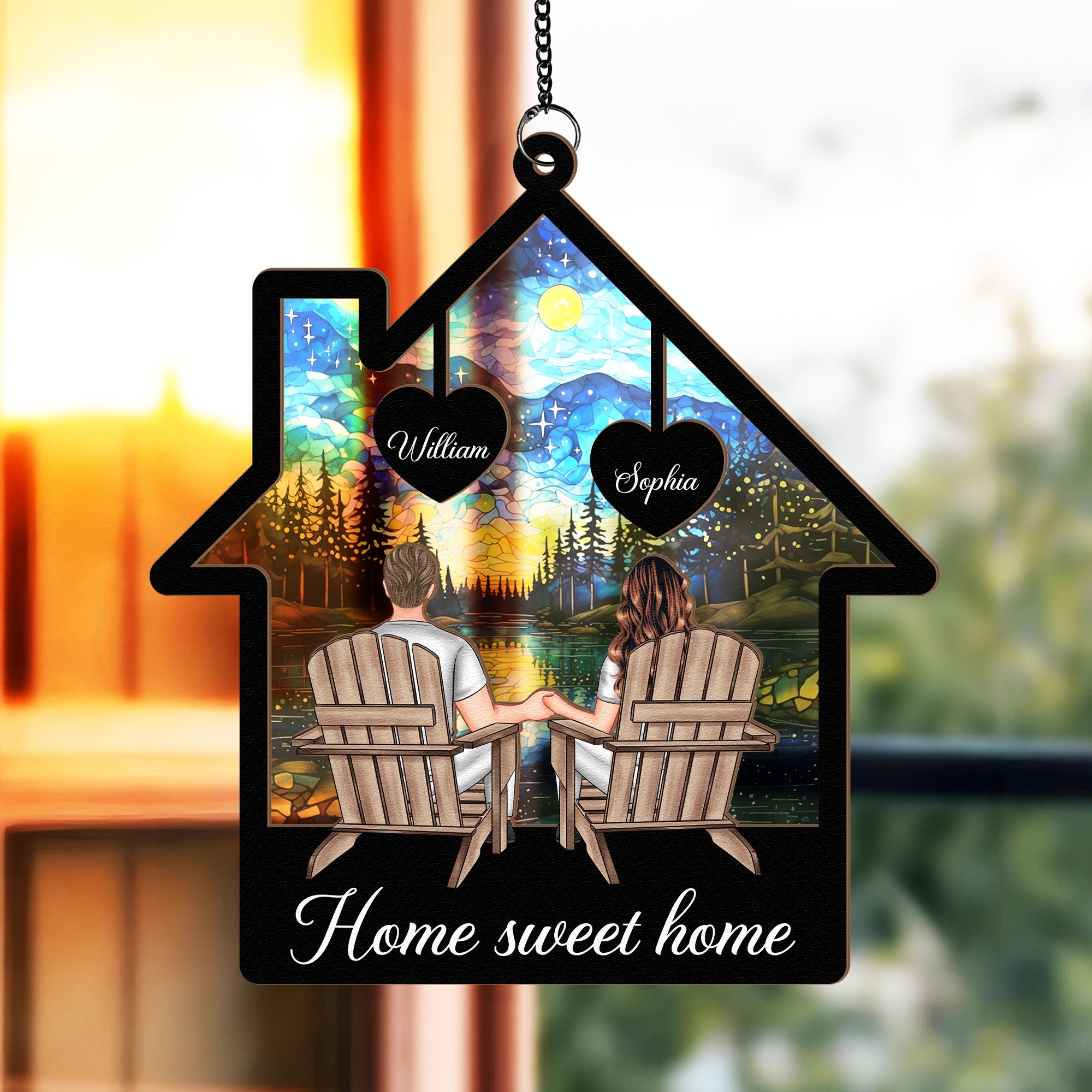 Home Sweet Home - Personalized Window Hanging Suncatcher Ornament