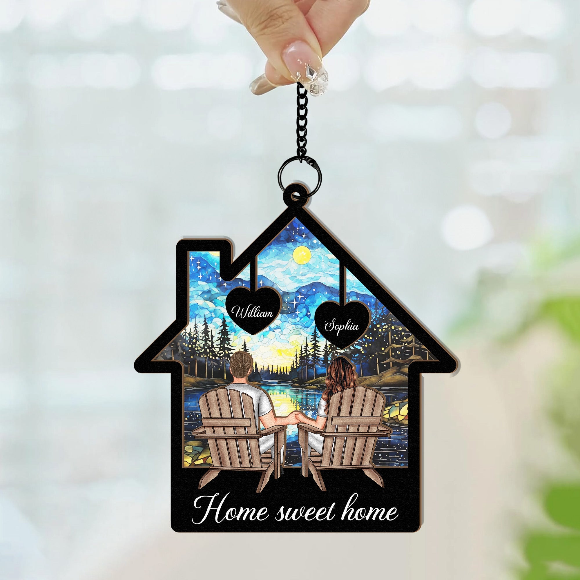 Home Sweet Home - Personalized Window Hanging Suncatcher Ornament