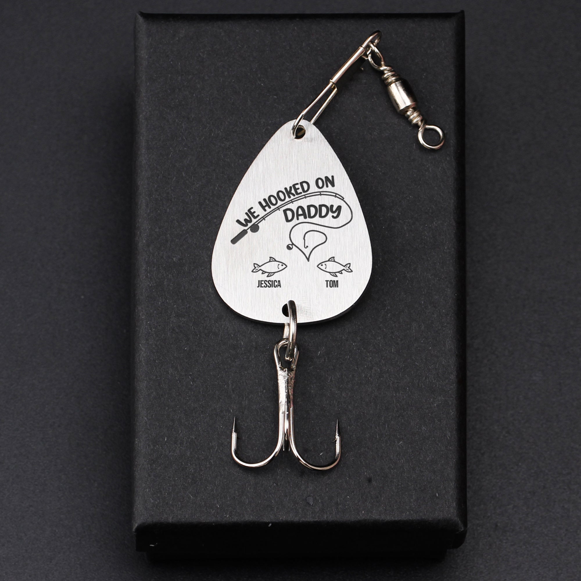 Hooked On Daddy/ Dad/ Papa - Personalized Fishing Lure Keychain