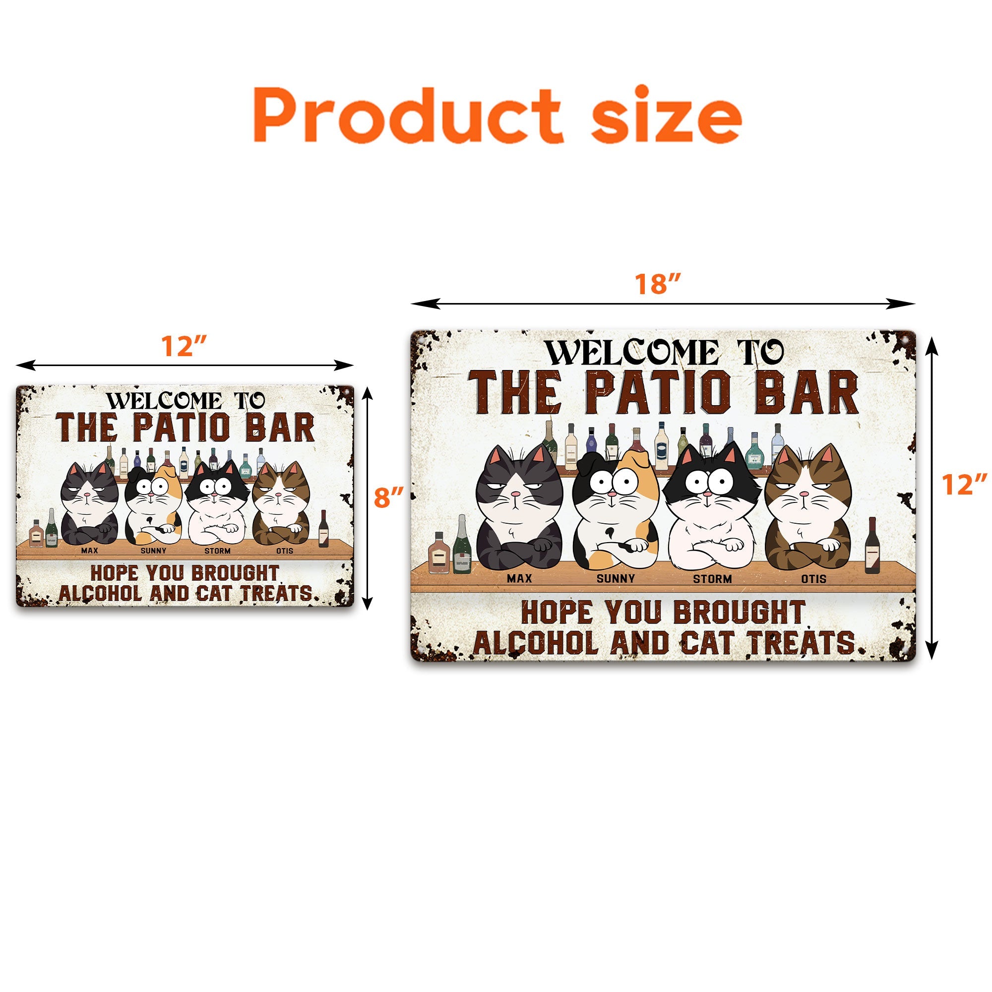 Hope You Brought Alcohol And Cat Treats 2 - Personalized Metal Sign