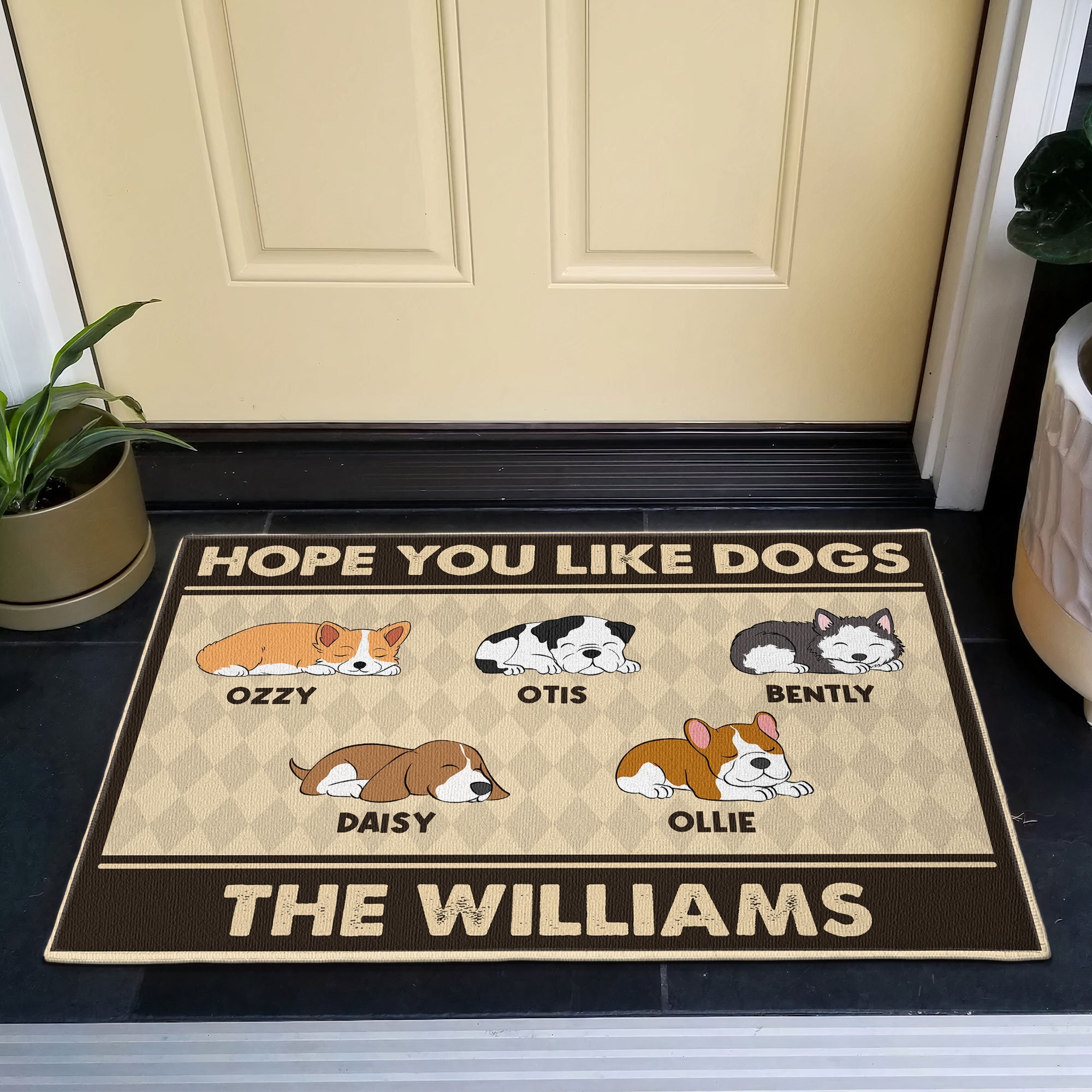 Hope You Like Dogs - Personalized Doormat