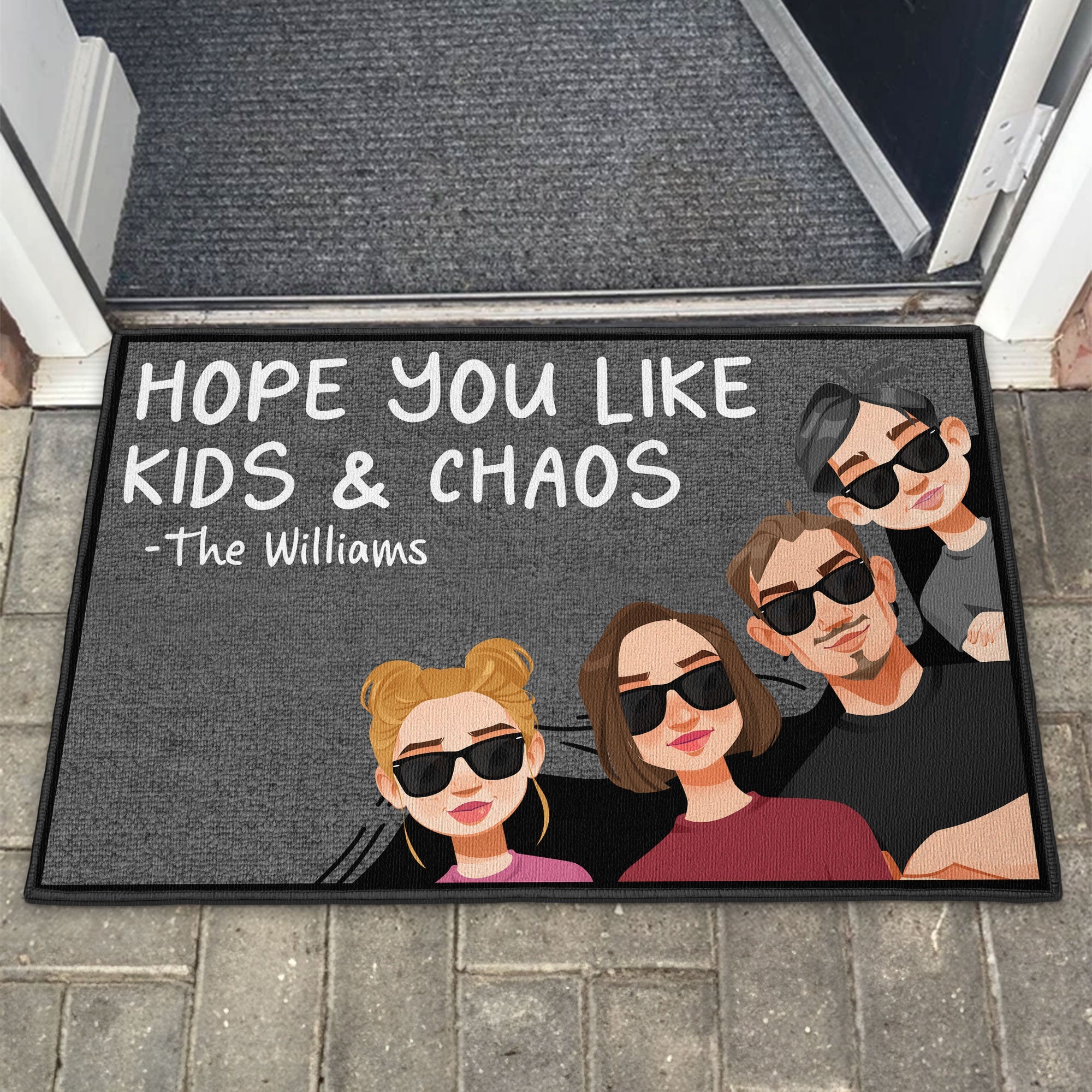 Hope You Like Kids And Chaos - Personalized Doormat