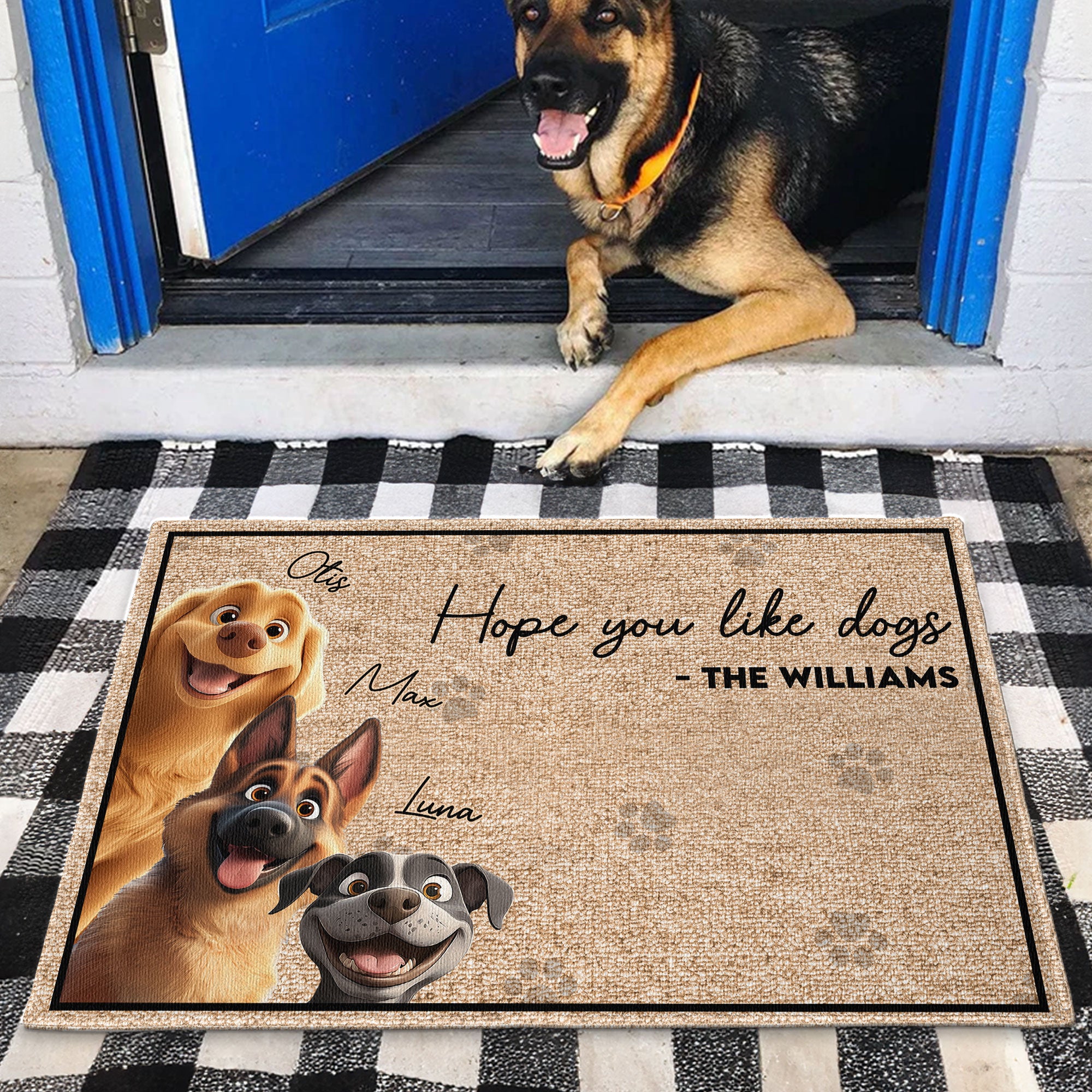 Hope You Like The Dog - Personalized Doormat