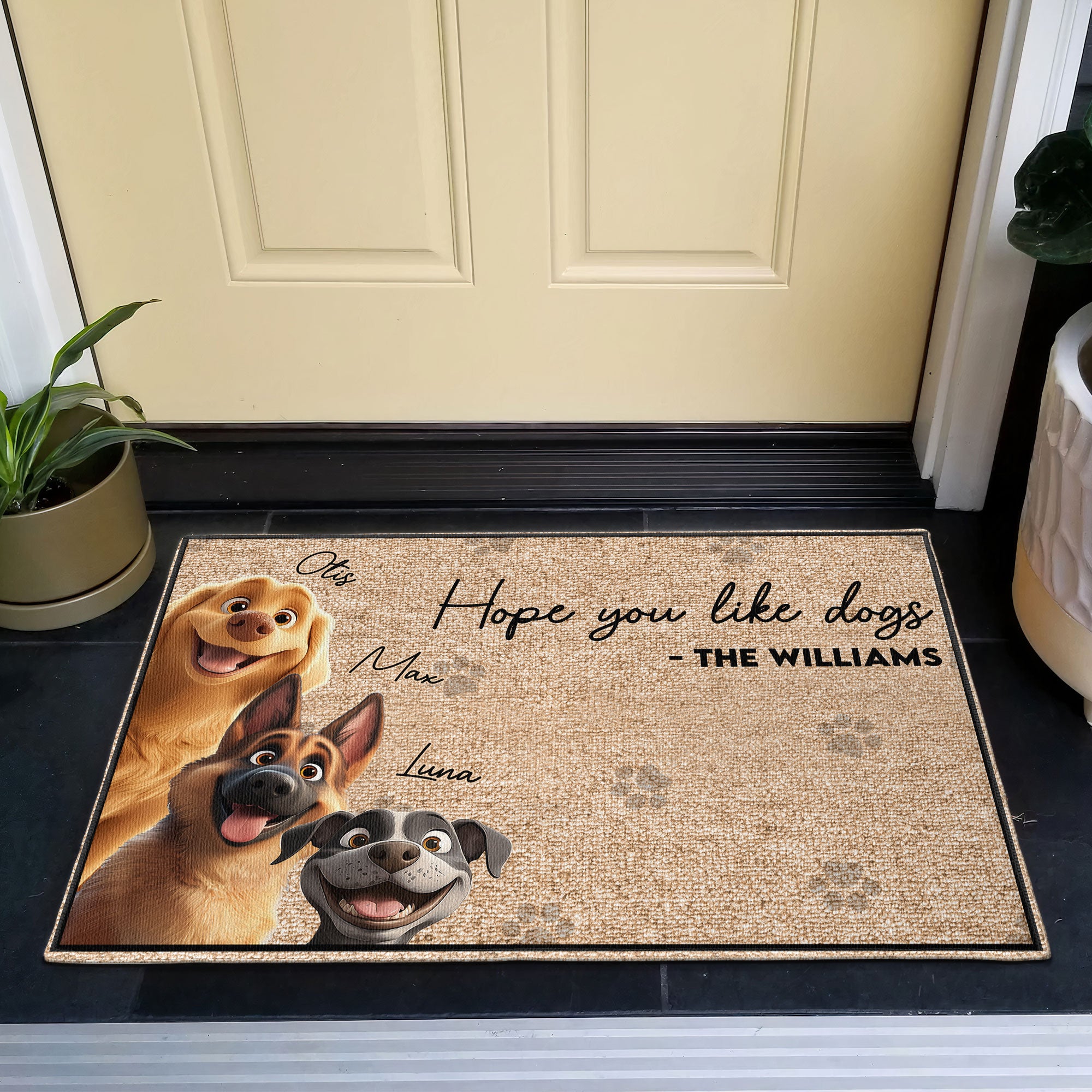 Hope You Like The Dog - Personalized Doormat