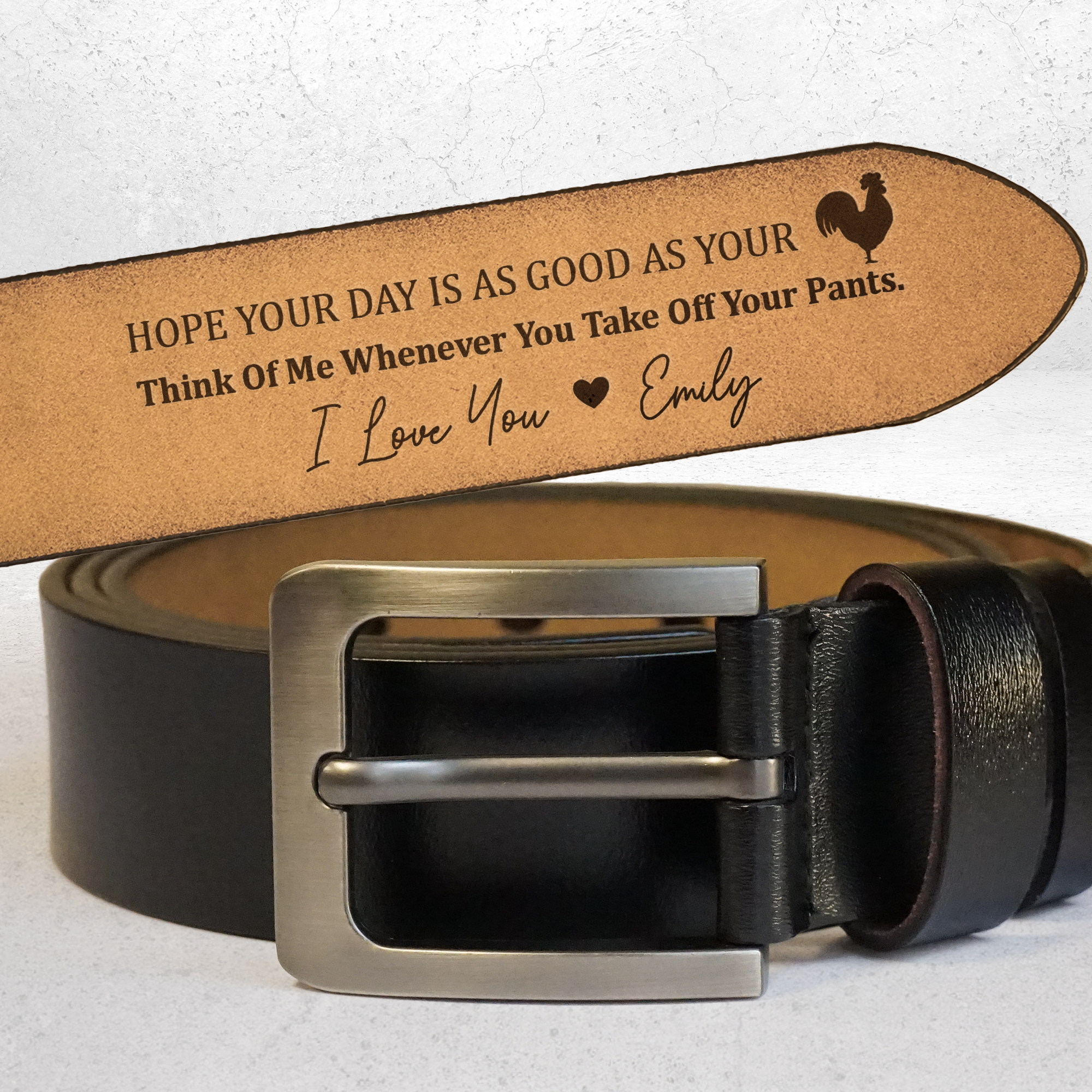 Hope Your Day Is As Good As Naughty Gift - Personalized Engraved Leather Belt