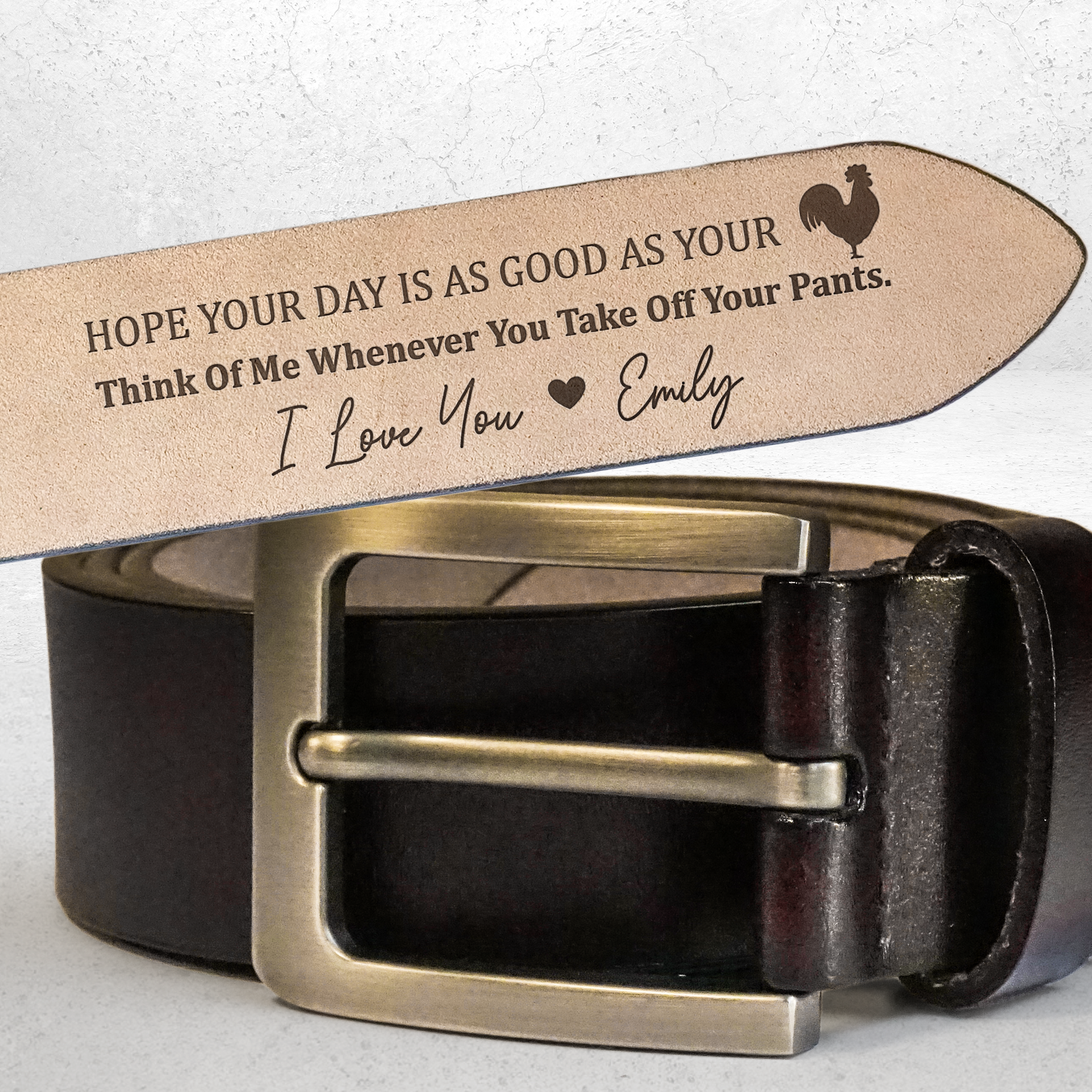 Hope Your Day Is As Good As Naughty Gift - Personalized Engraved Leather Belt