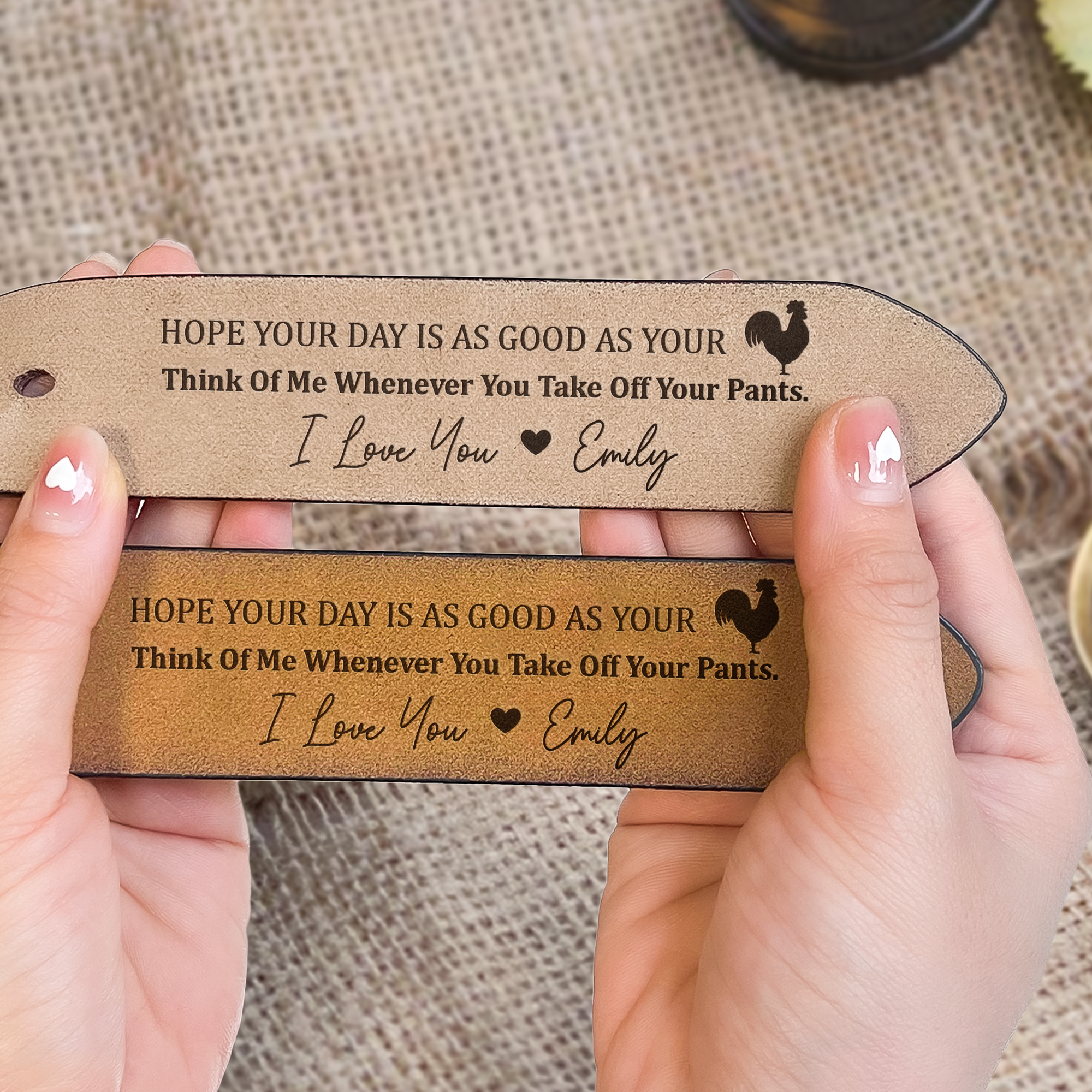 Hope Your Day Is As Good As Naughty Gift - Personalized Engraved Leather Belt