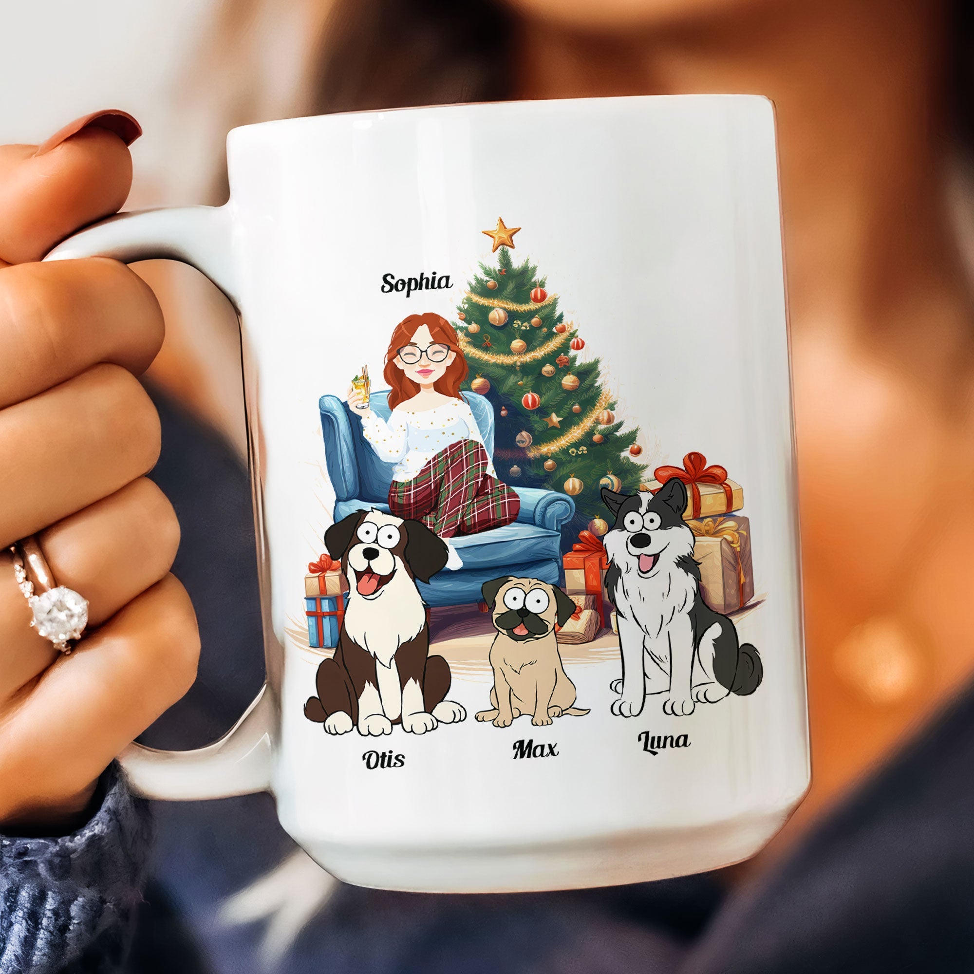 Hot Cocoa, Christmas Movies & My Dogs - Personalized Mug