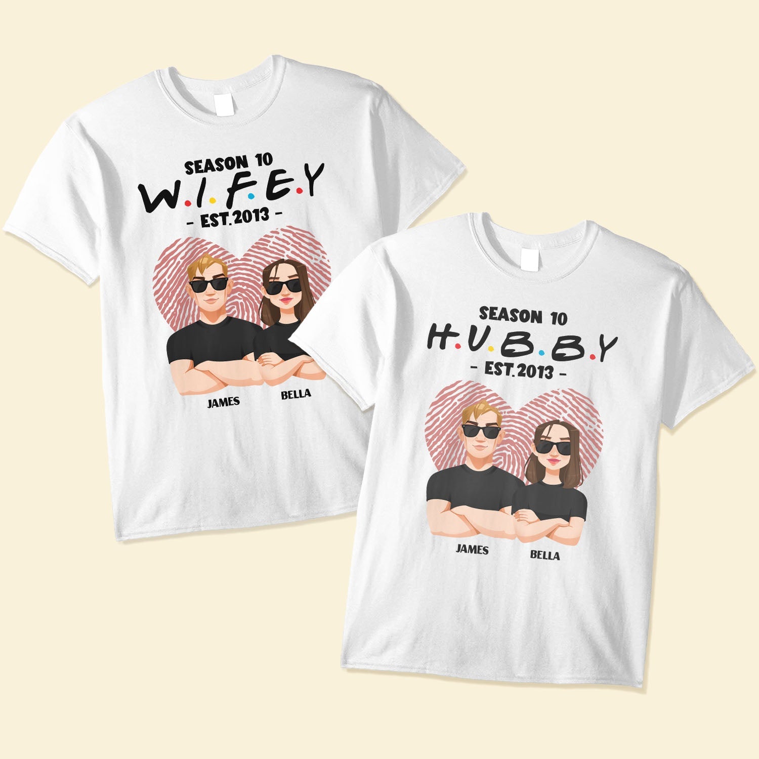 Hubby Wifey Season - Personalized Matching Couple Shirts