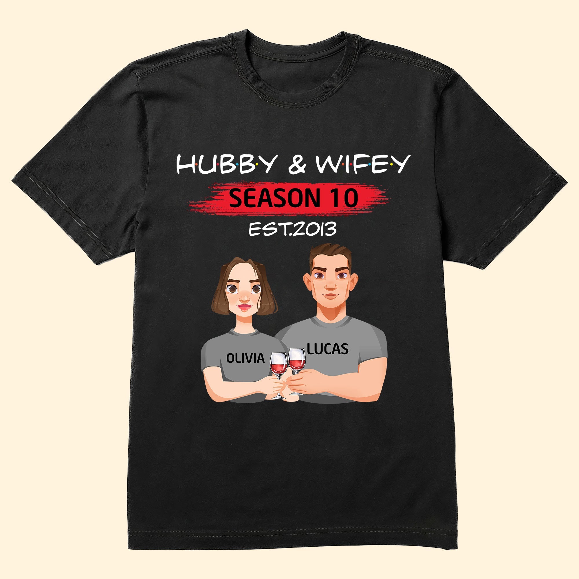 Hubby & Wifey - Personalized Matching Couple Shirts