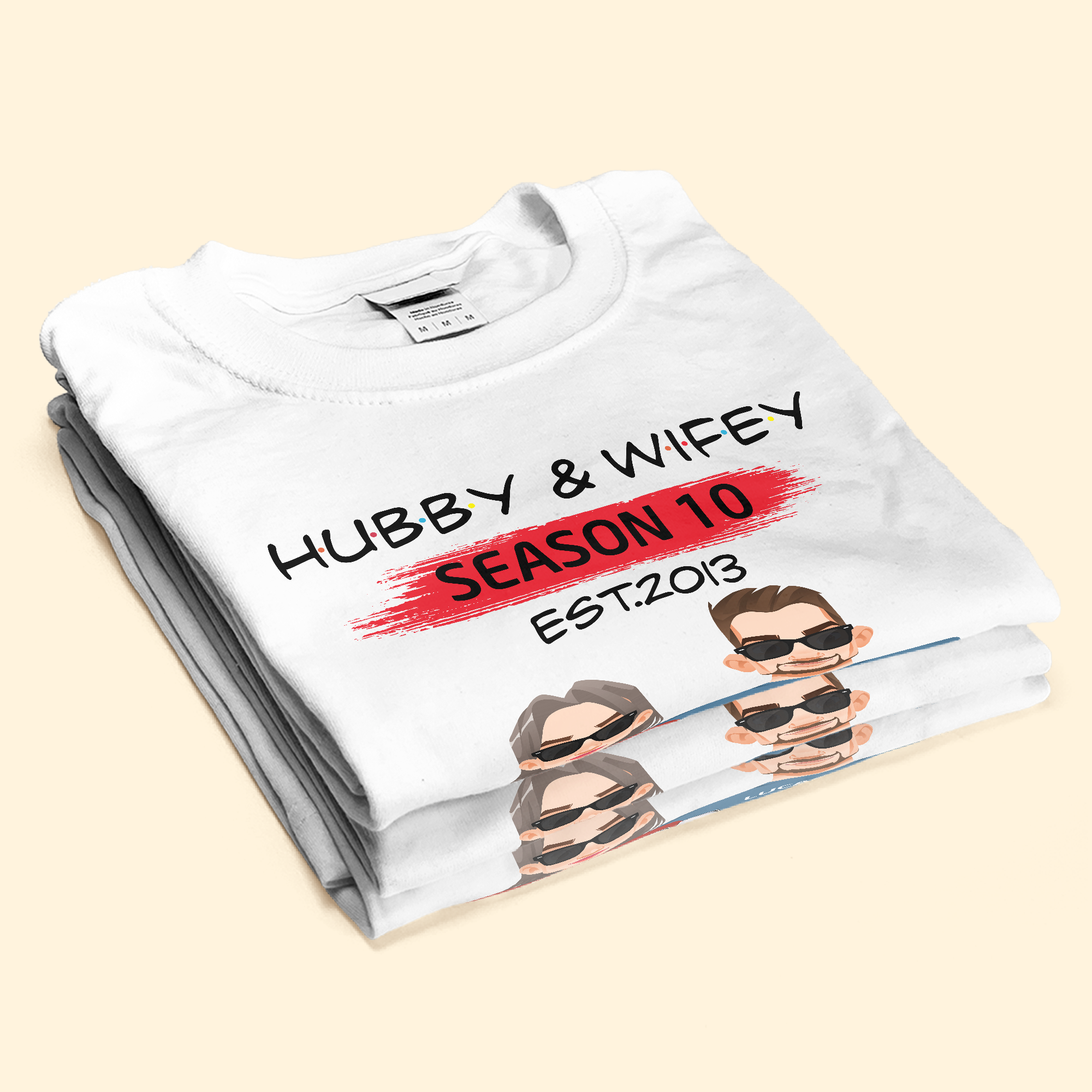 Hubby & Wifey - Personalized Matching Couple Shirts - Ver 2