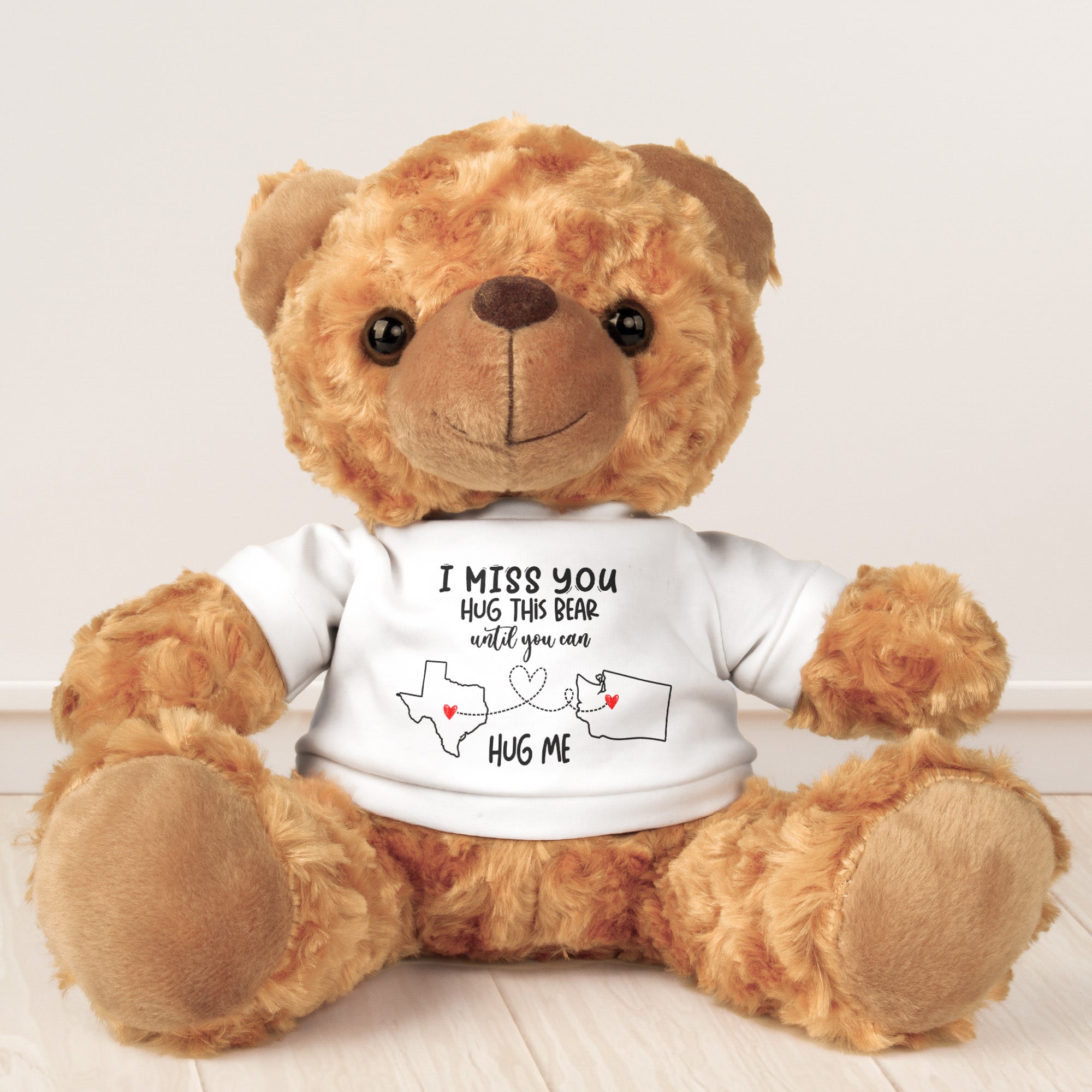 Hug This Bear Until You Can Hug Me - Teddy Bear With Personalized Shirt