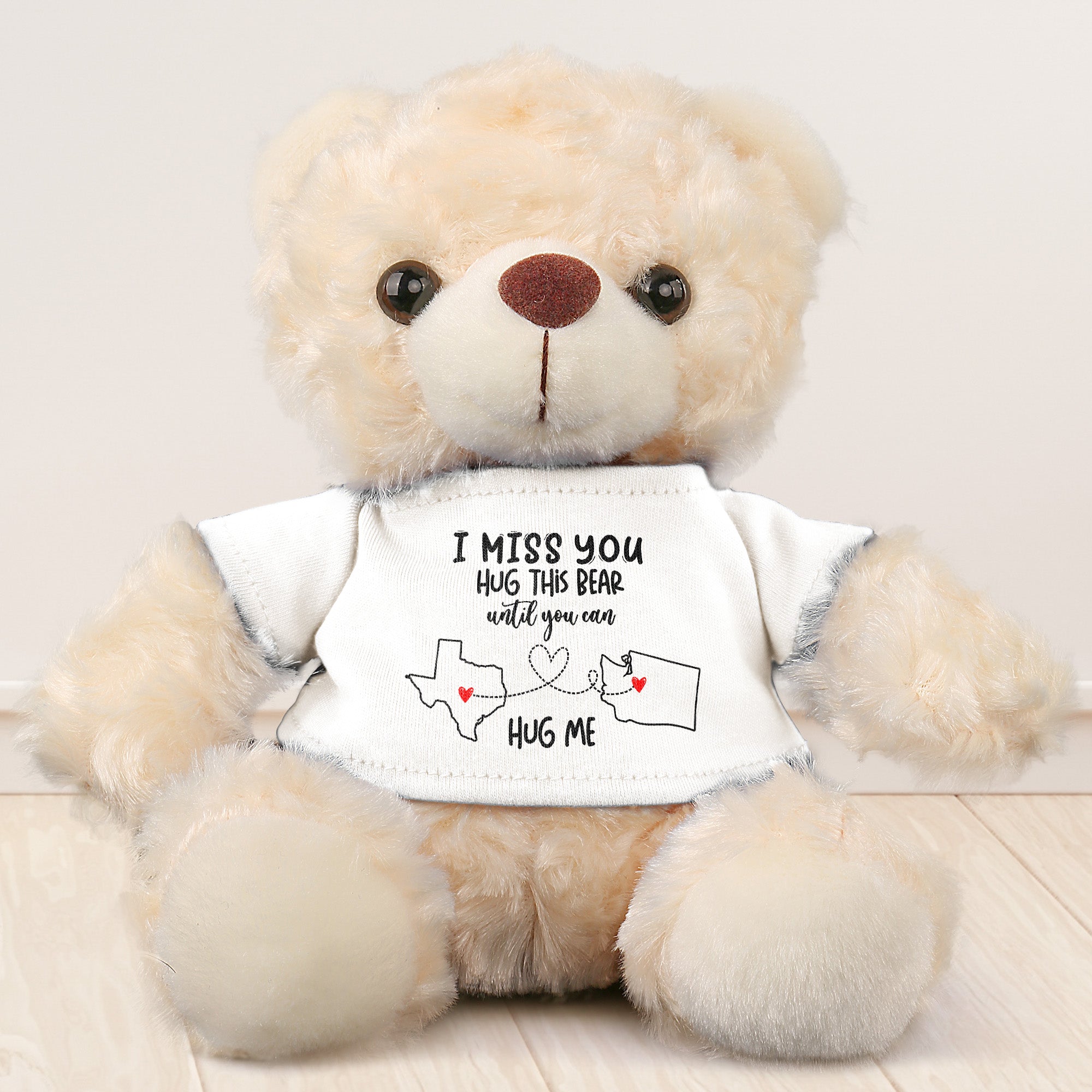 Hug This Bear Until You Can Hug Me - Teddy Bear With Personalized Shirt