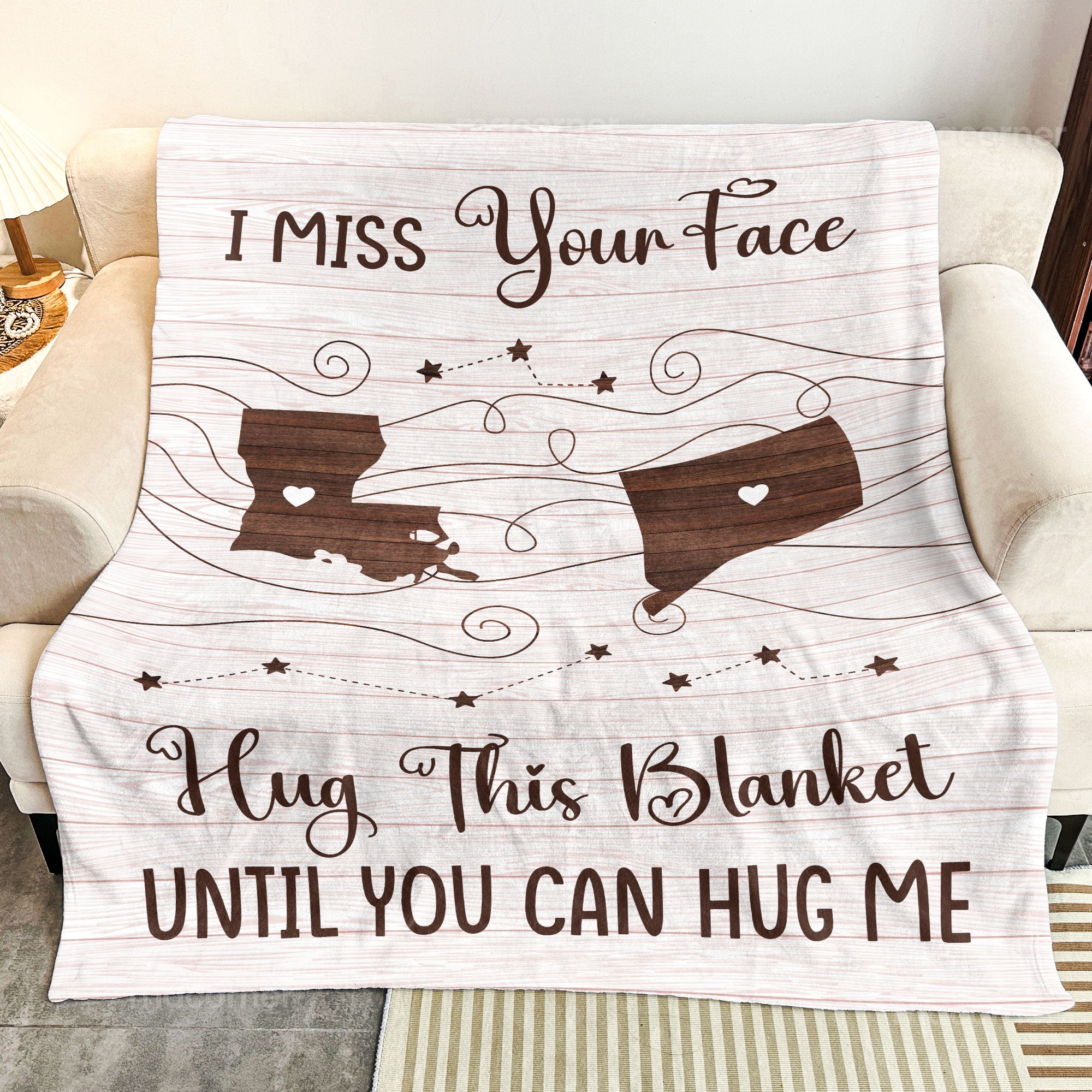 Hug This Blanket Until You Can Hug Me - Long Distance Family, Friends, Couples - Personalized Blanket