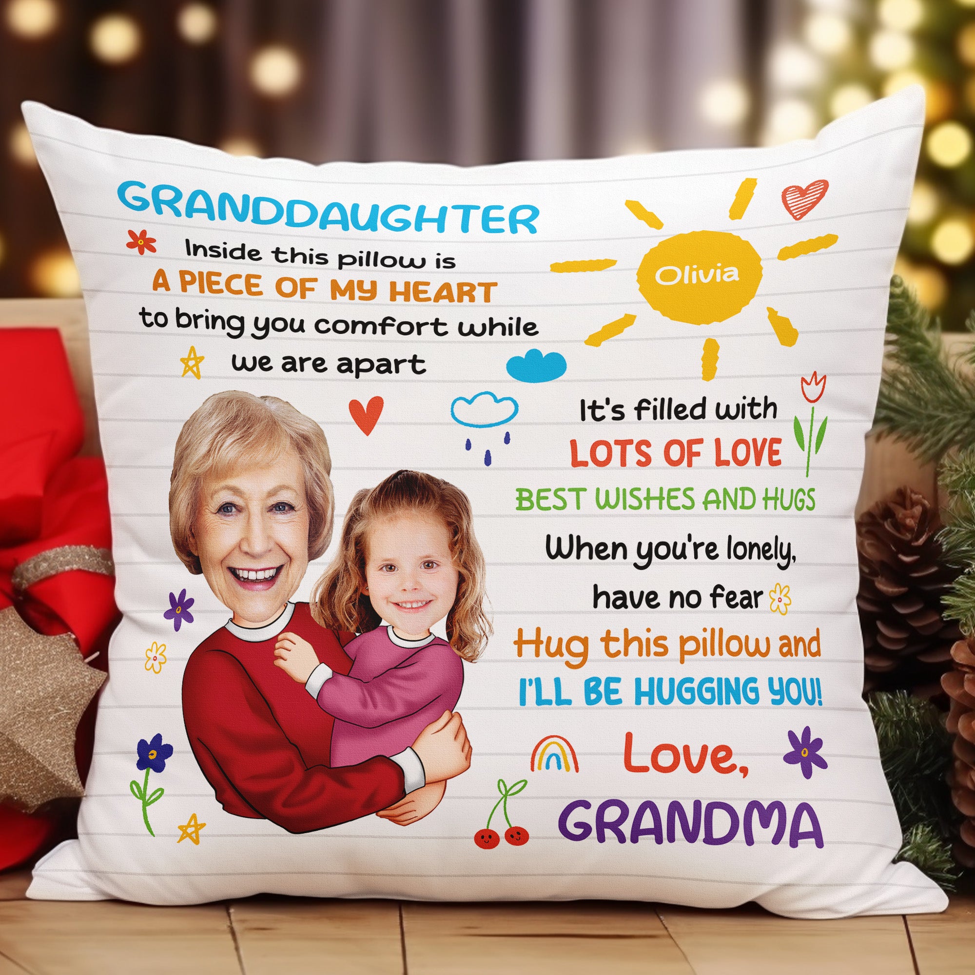 Hug This Pillow & I'll Be Hugging You! - Personalized Photo Pillow (Insert Included)