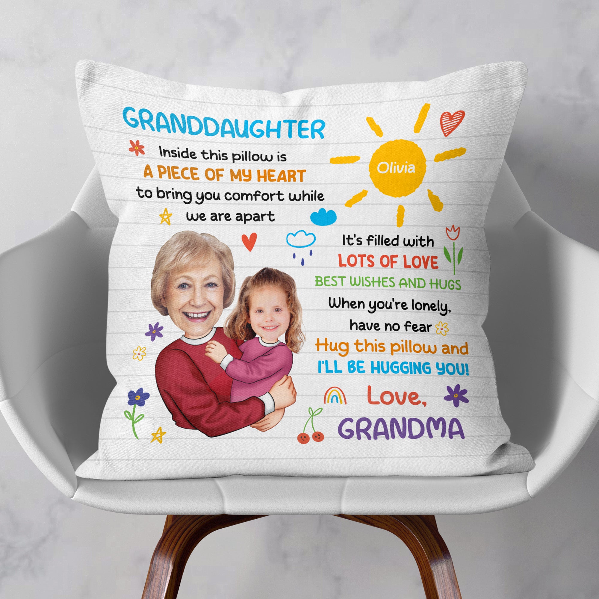 Hug This Pillow & I'll Be Hugging You! - Personalized Photo Pillow (Insert Included)