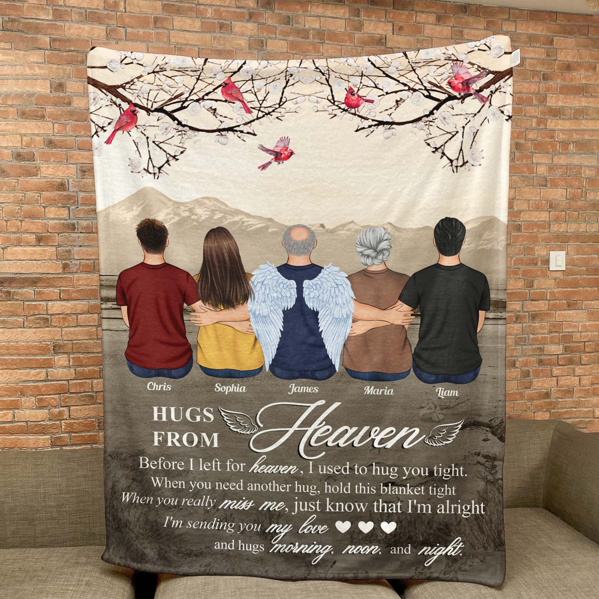 Hugs From Heaven Before I Left For Heaven - Personalized Blanket