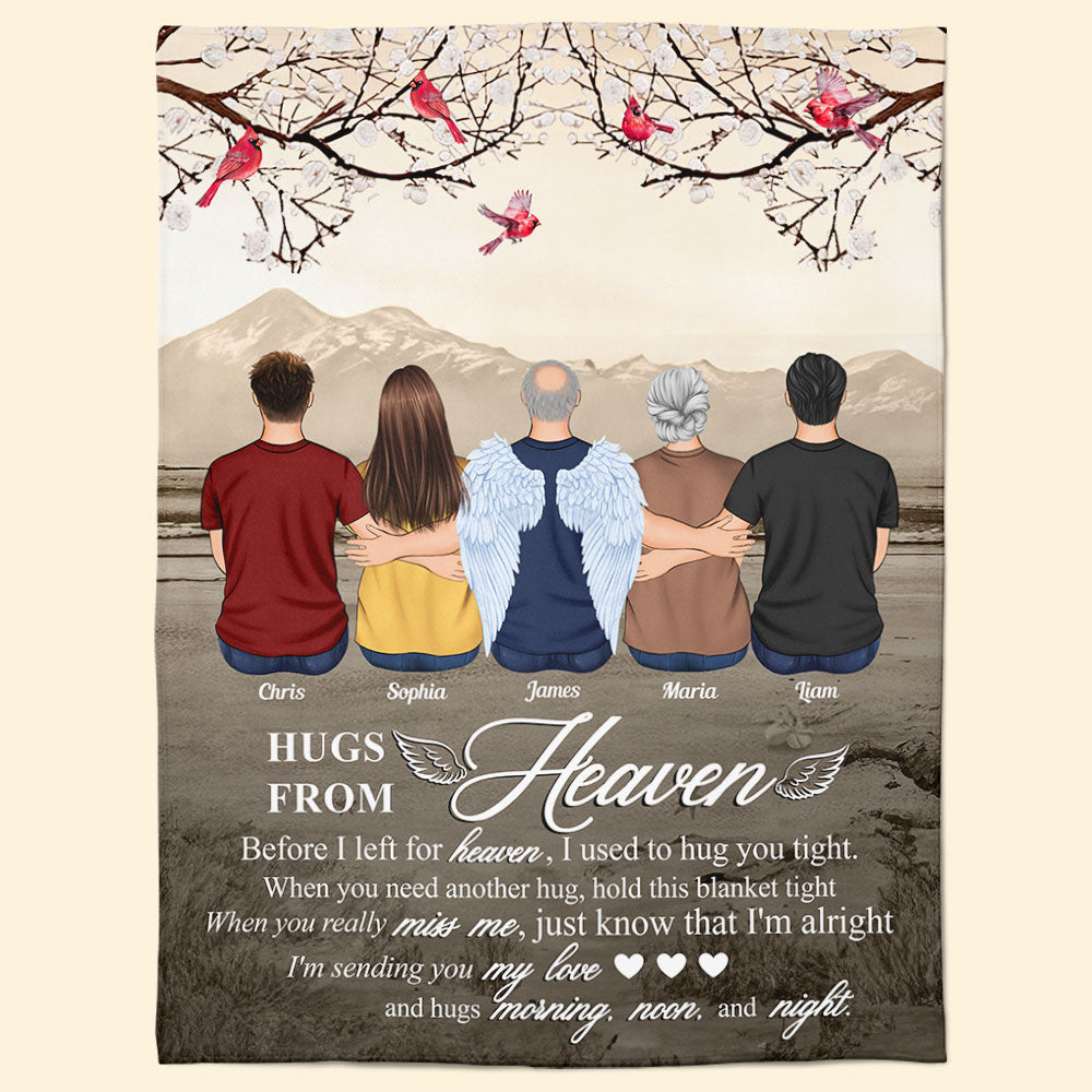 Hugs From Heaven Before I Left For Heaven - Personalized Blanket