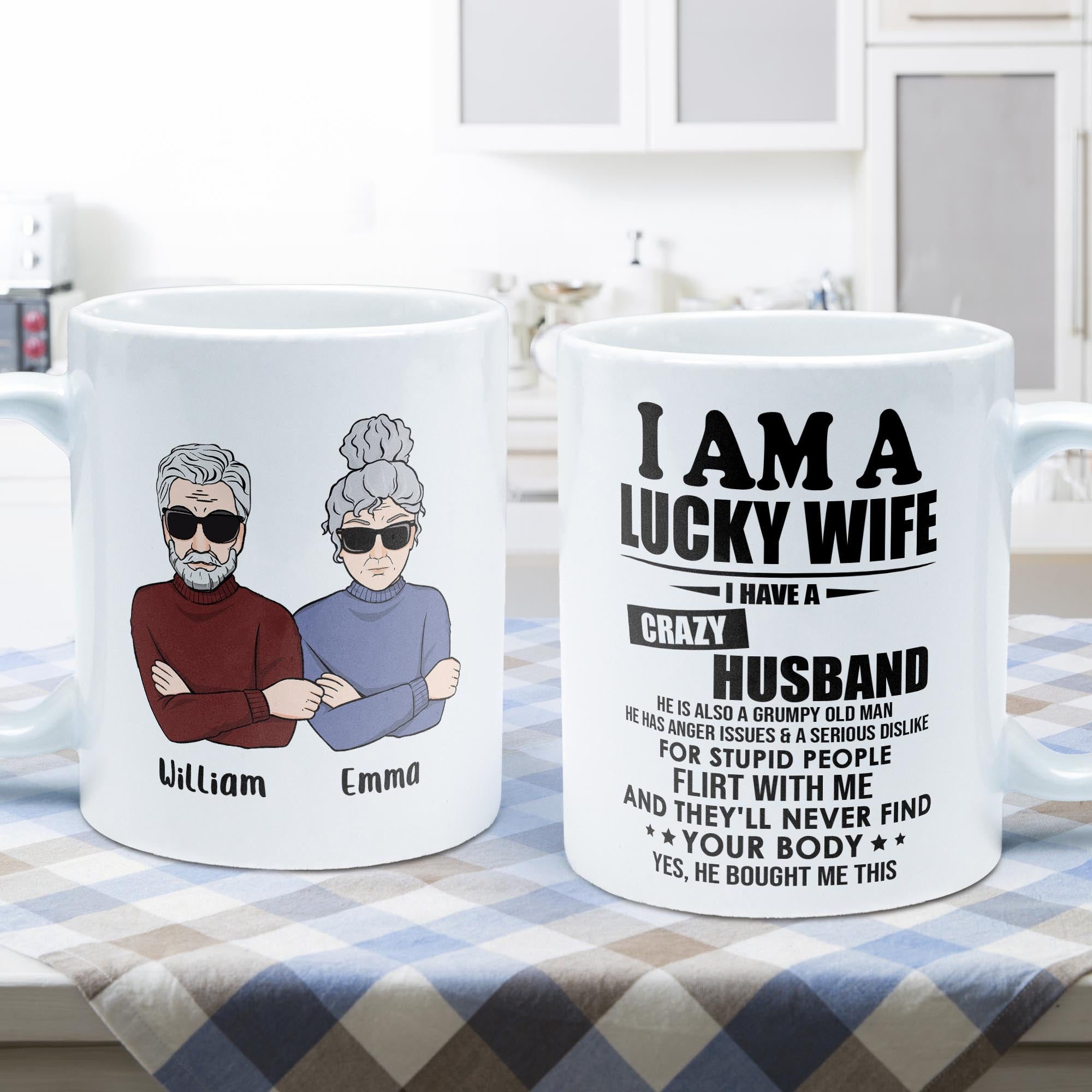 I Am A Lucky Wife - Personalized Mug - Valentine's Day, ChristmasGift For Wife